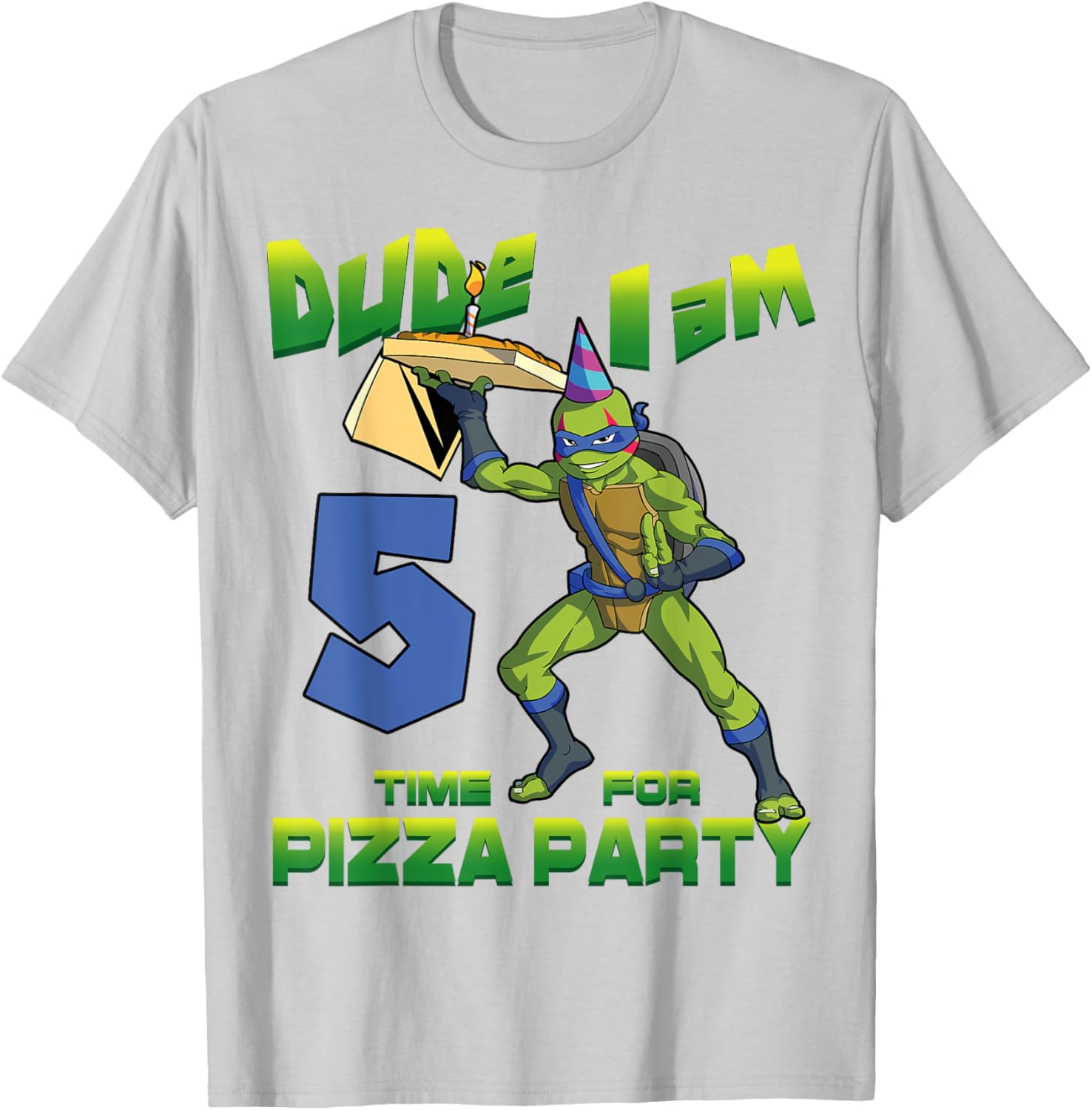 Mademark Teenage Mutant Ninja Turtles Leo Pizza Birthday T-Shirt for Kids - 5