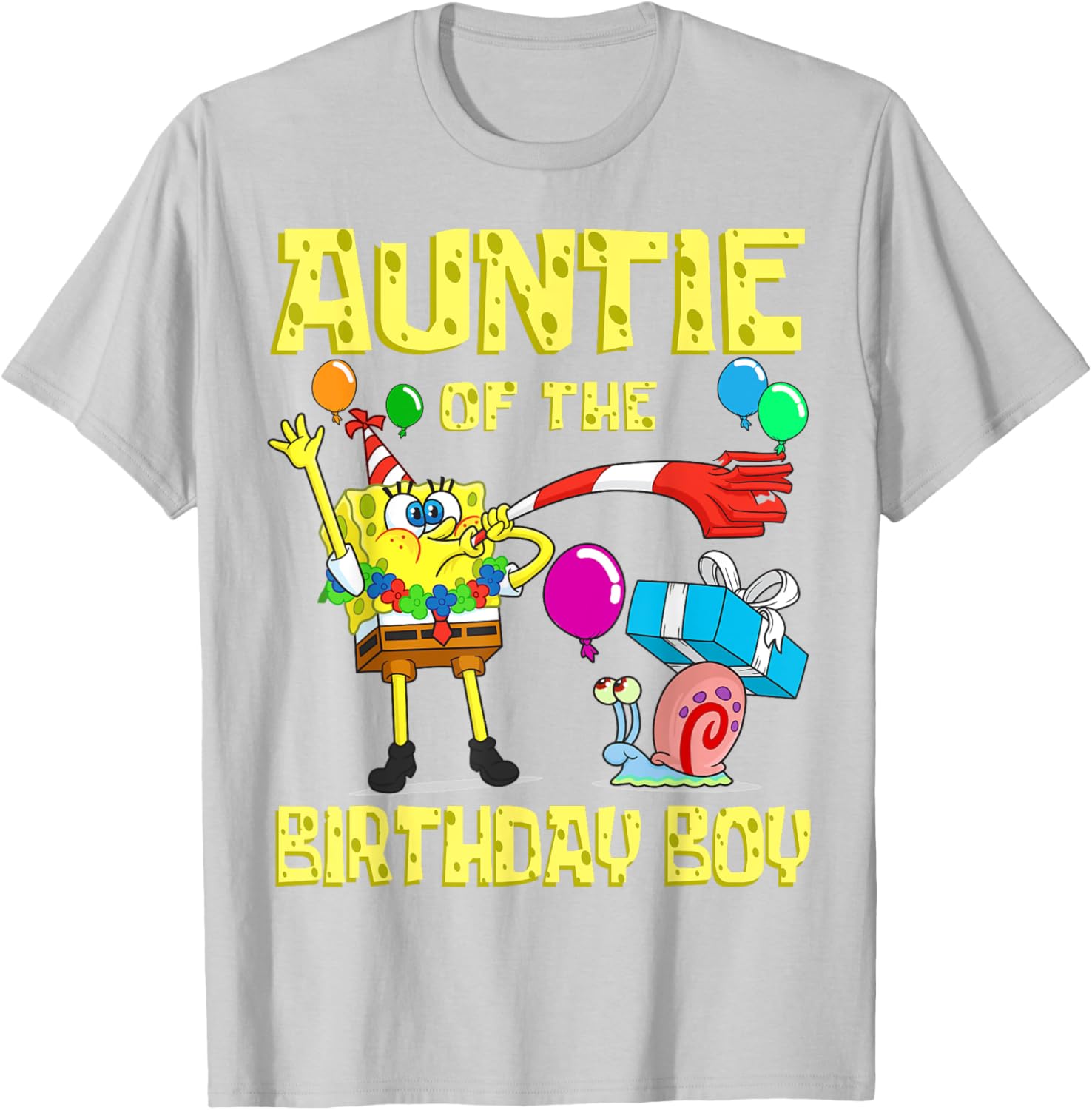 Mademark SpongeBob Birthday Boy Auntie Theme T-Shirt Fun Party Apparel - 8