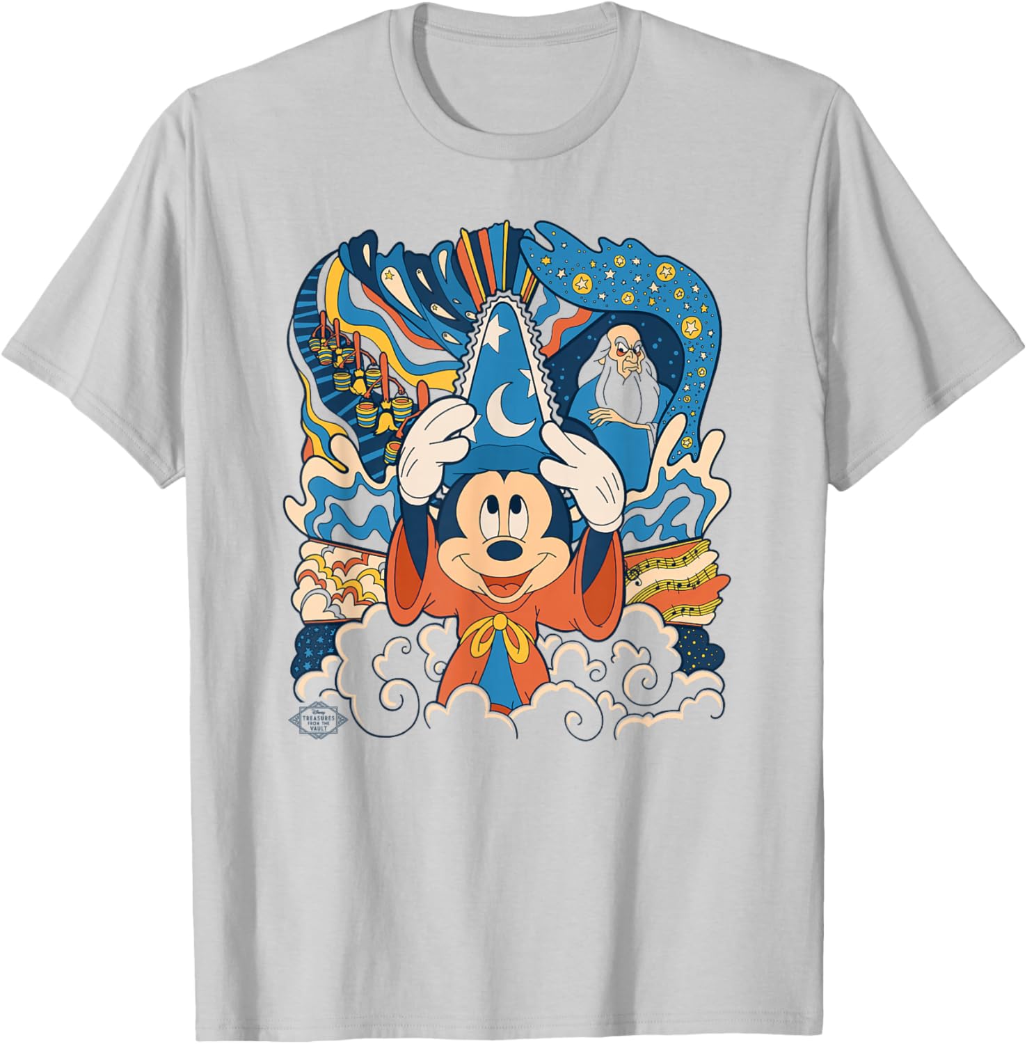 Disney Fantasia Mickey Mouse Sorcerer's Apprentice Retro T-Shirt for Fans - 10
