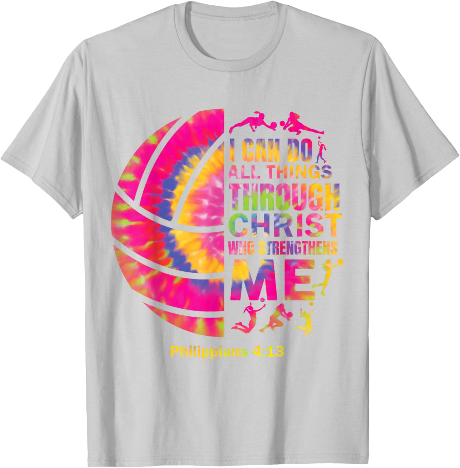 Christian Tie Dye Volleyball T-Shirt for Teen Girls and Women - 11