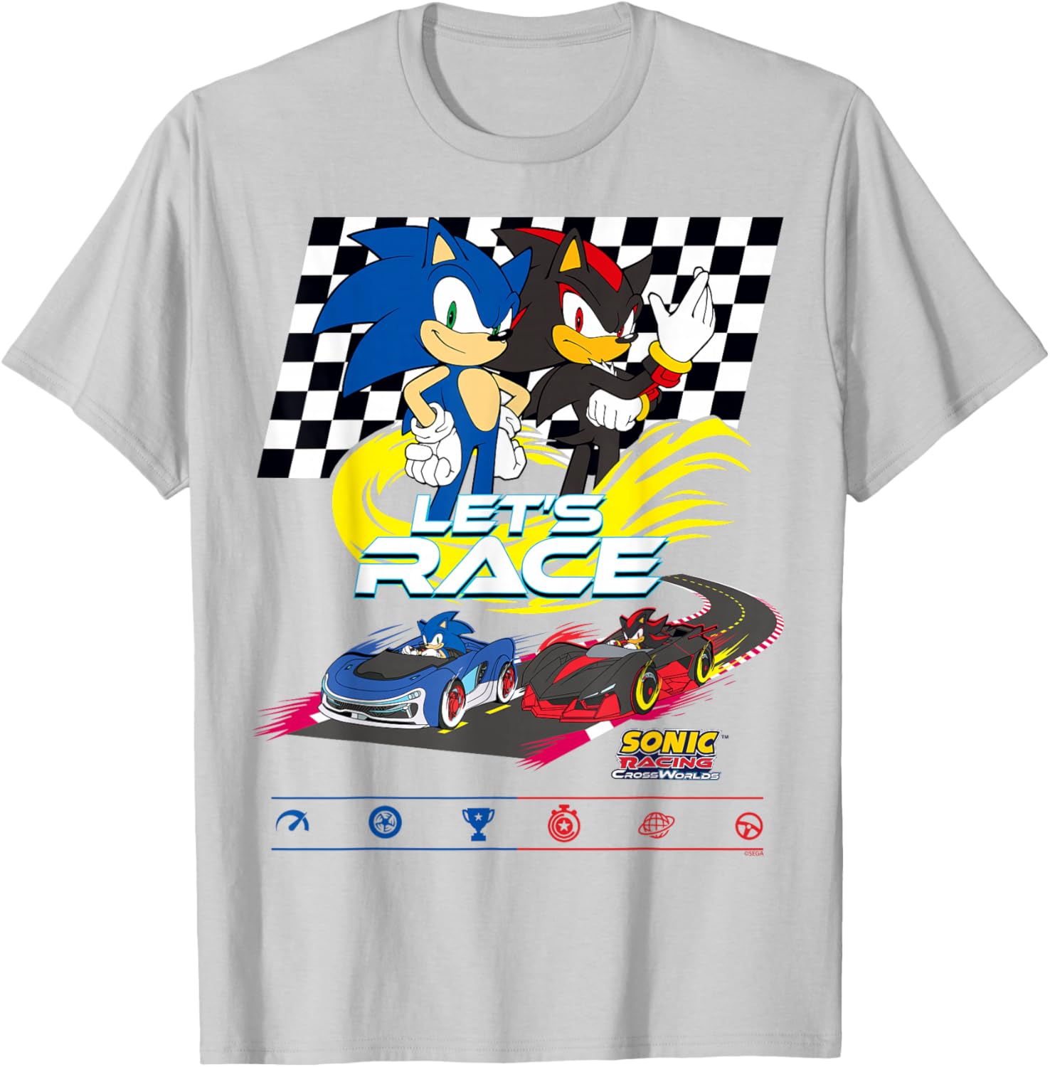 Sonic Racing CrossWorlds T-Shirt Sonic vs Shadow Race Day Apparel - 17