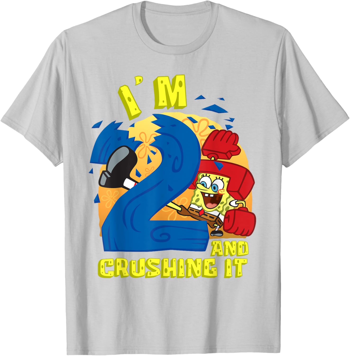 SpongeBob SquarePants 2nd Birthday Gift Crushing It T-Shirt for Kids - 12
