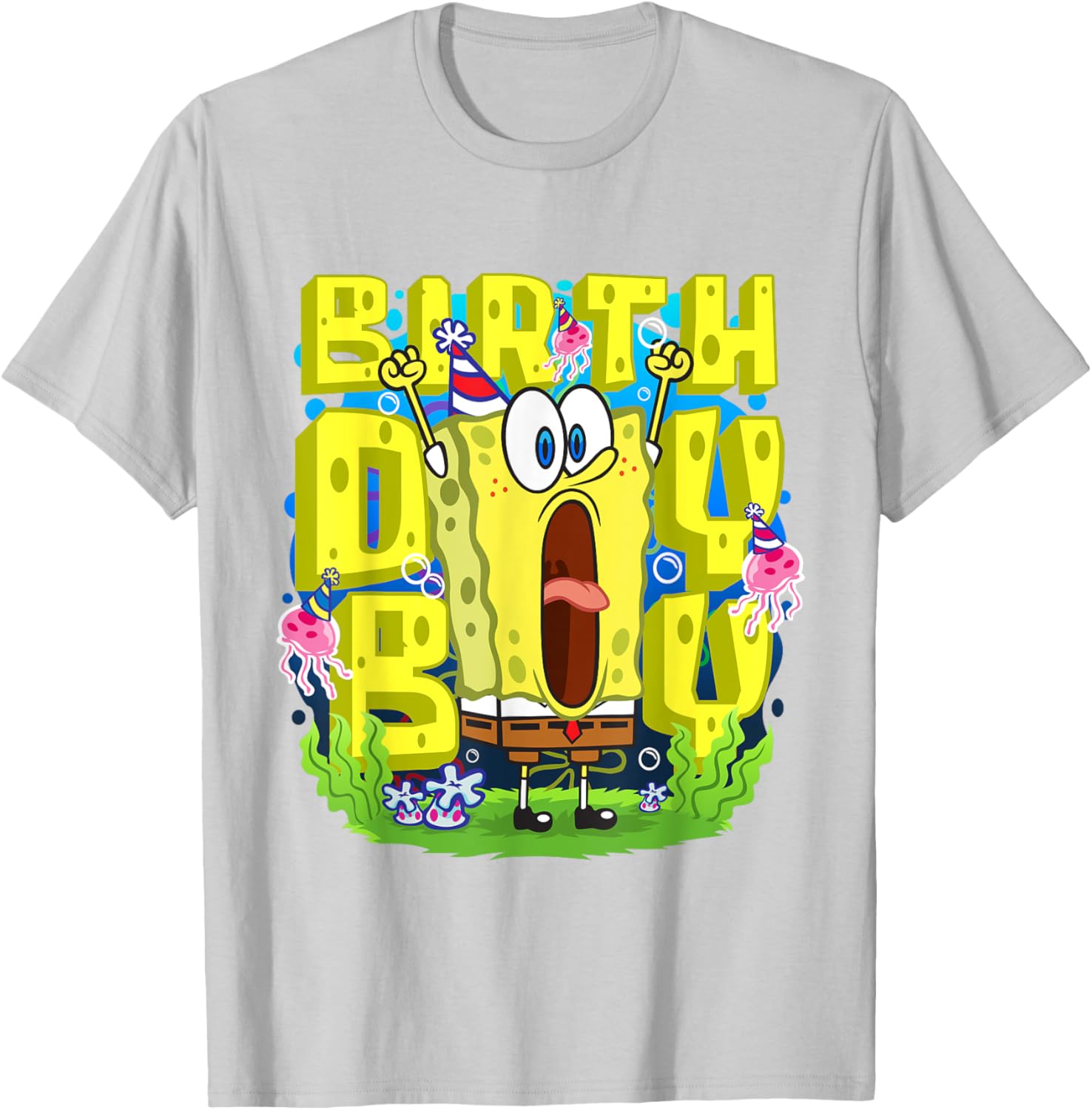 Mademark SpongeBob SquarePants Birthday Boy Funny T-Shirt for Kids - 17