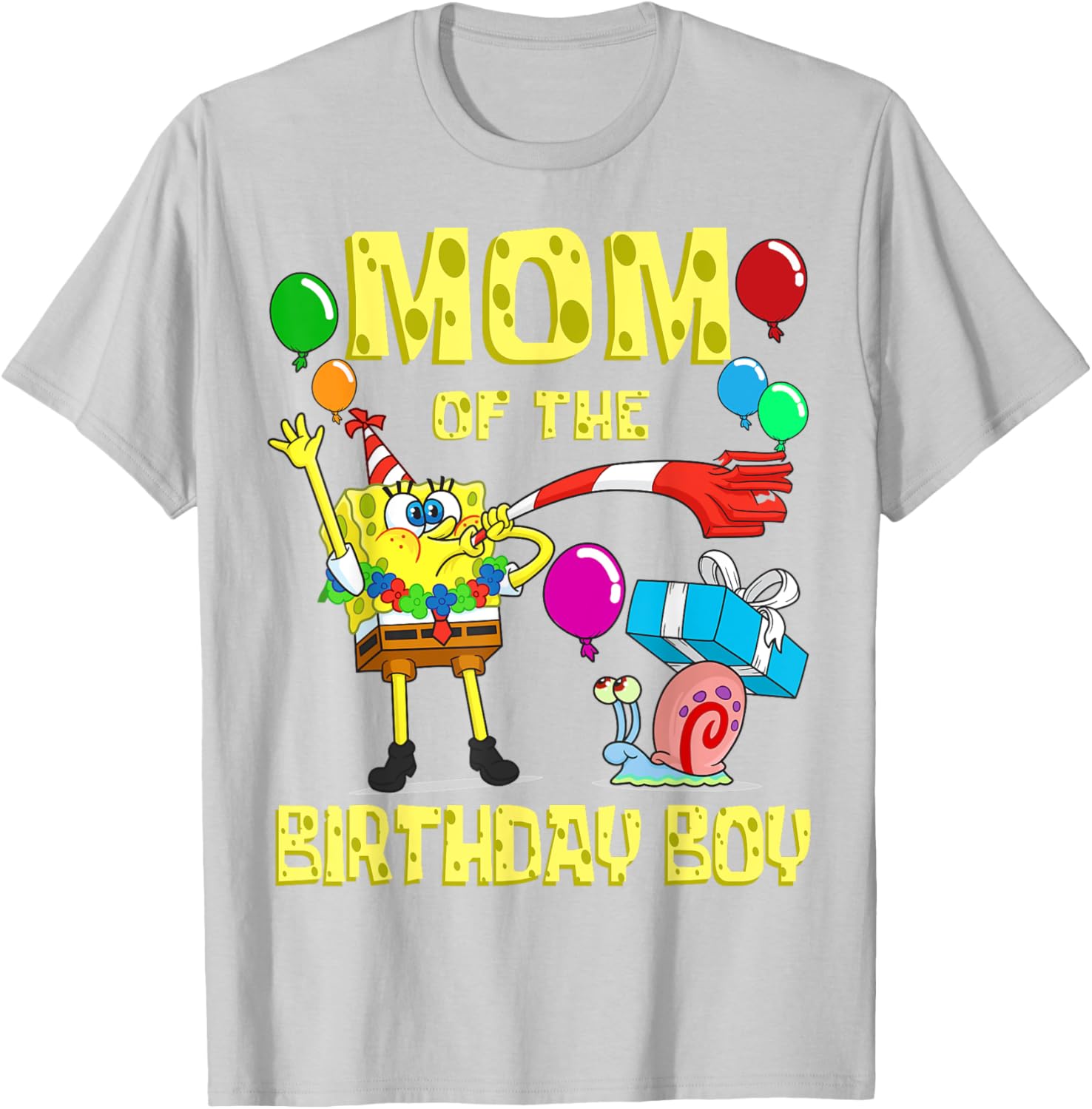 SpongeBob Mommy of the Birthday Boy Party T-Shirt for Fun Celebrations - 4