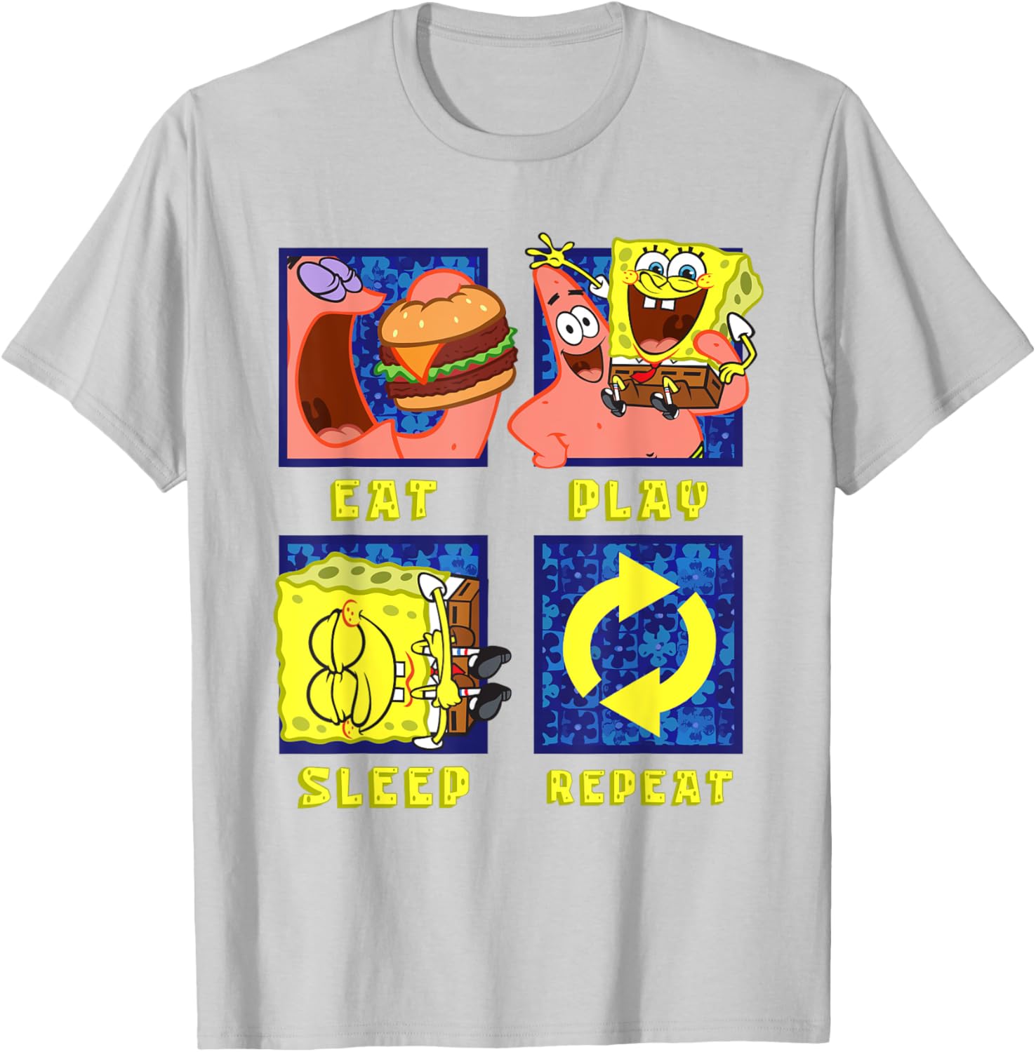 Mademark SpongeBob Eat Play Sleep Repeat Funny T-Shirt for Patrick Fans - 10