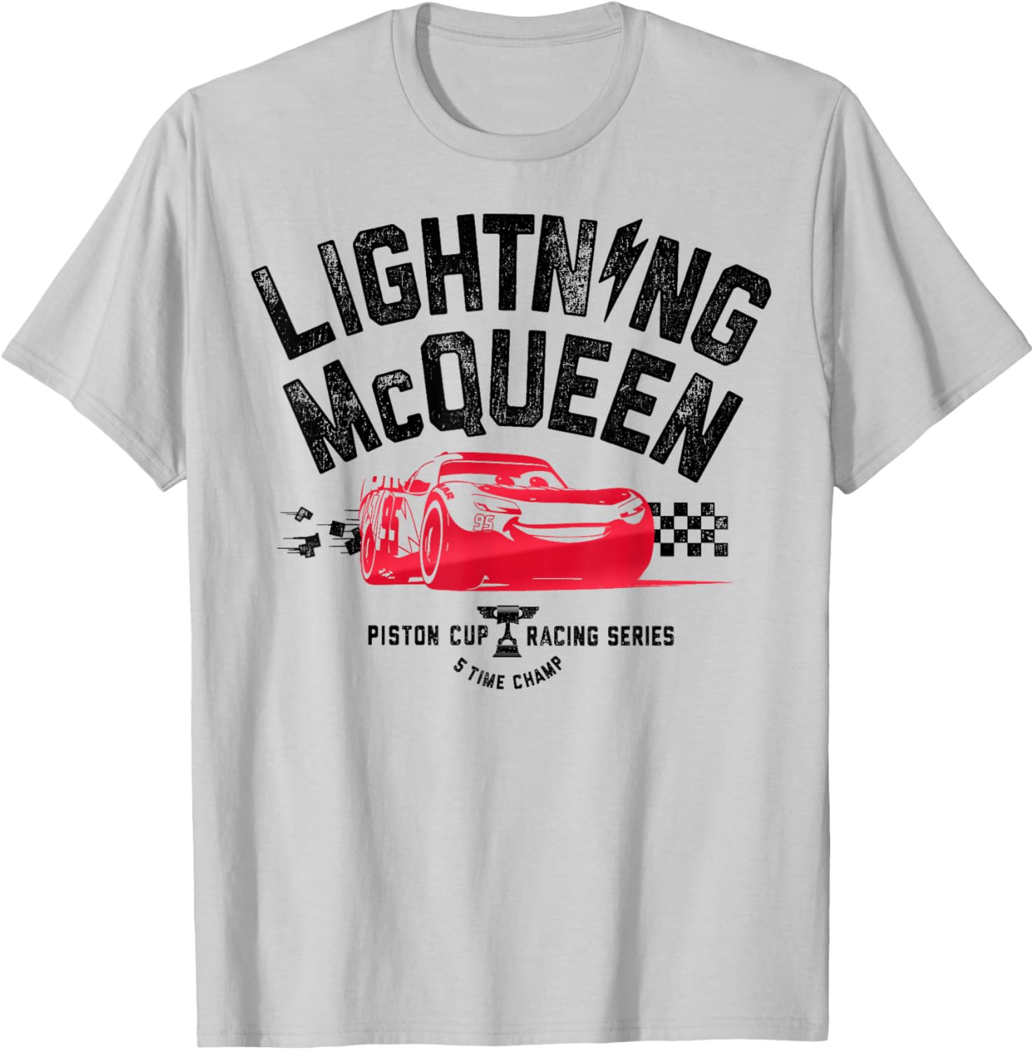 Disney Pixar Cars 3 Lightning McQueen Vintage Piston Cup T-Shirt - 5
