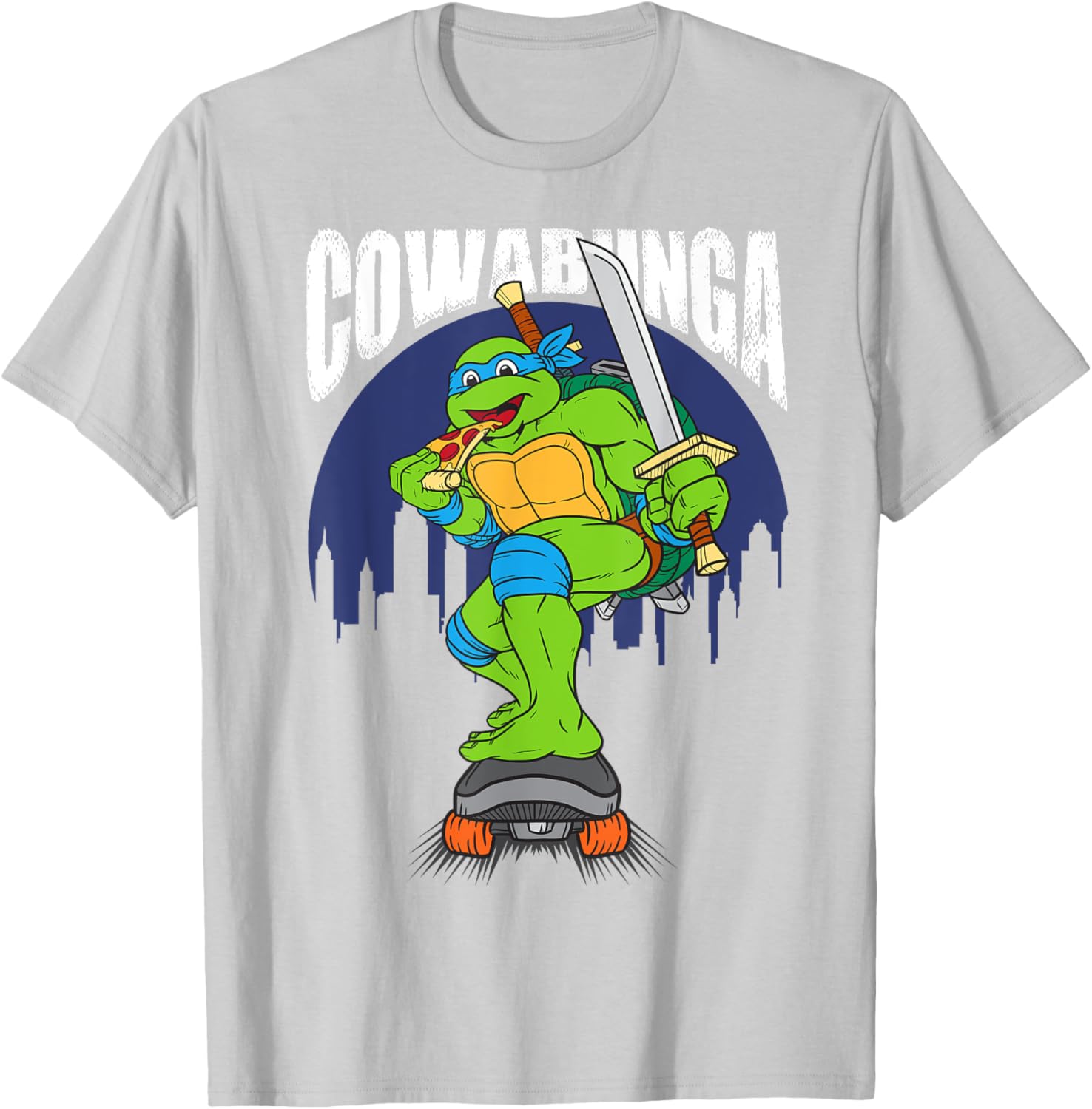 Cowabunga Leonardo on Skates T-Shirt - Fun Teenage Mutant Ninja Turtles Gear - 9
