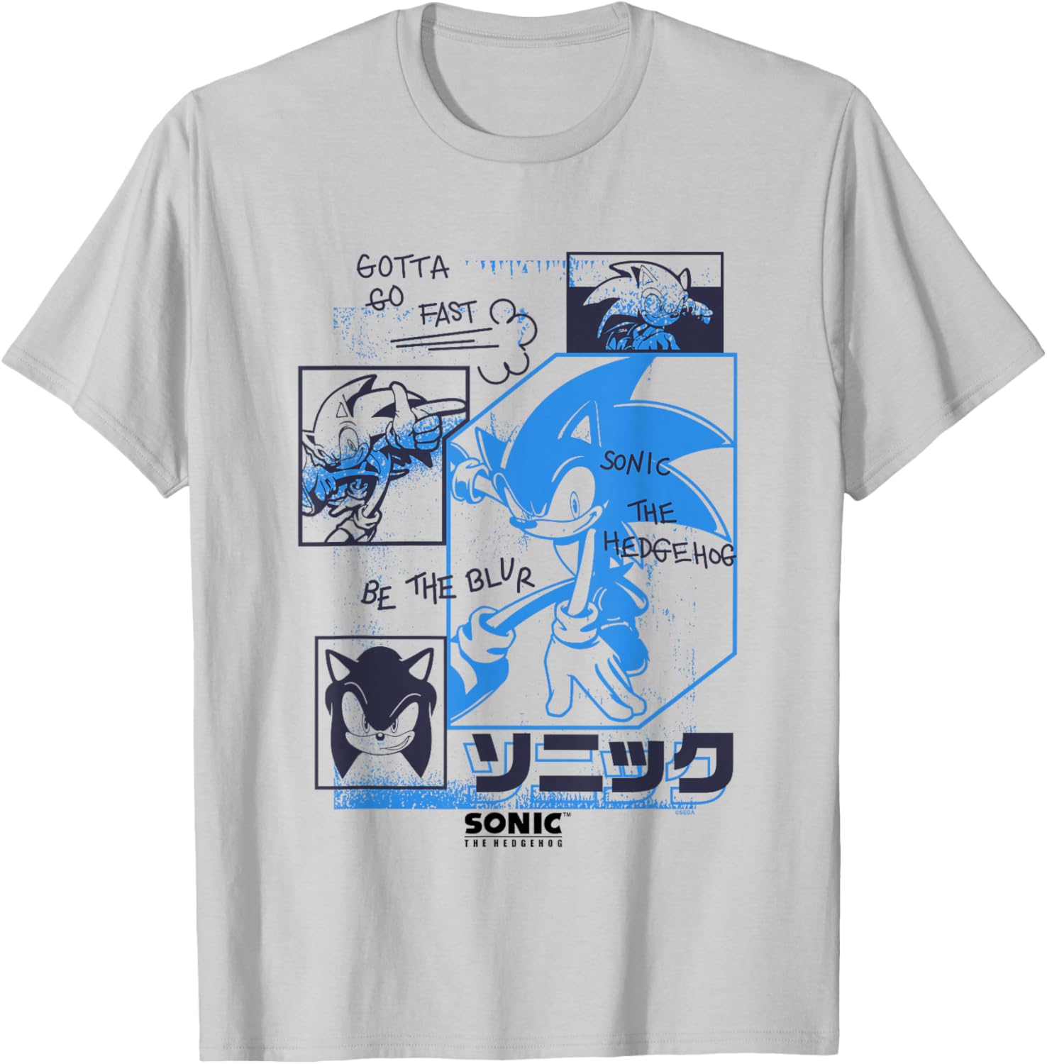 Sonic The Hedgehog Gotta Go Fast Vintage Sketch T-Shirt for Fans - 4