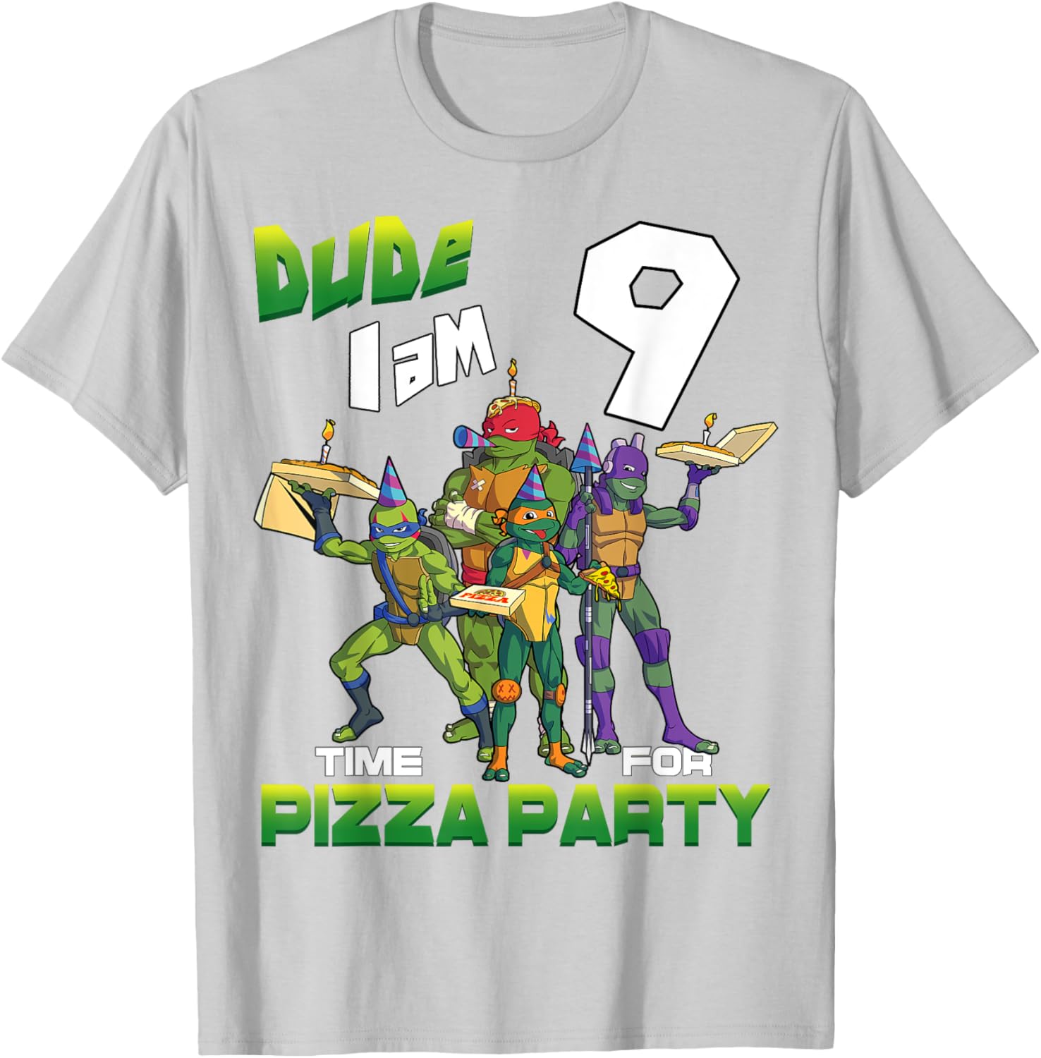 Mademark Teenage Mutant Ninja Turtles Pizza Party T-Shirt for 9-Year-Olds - 21