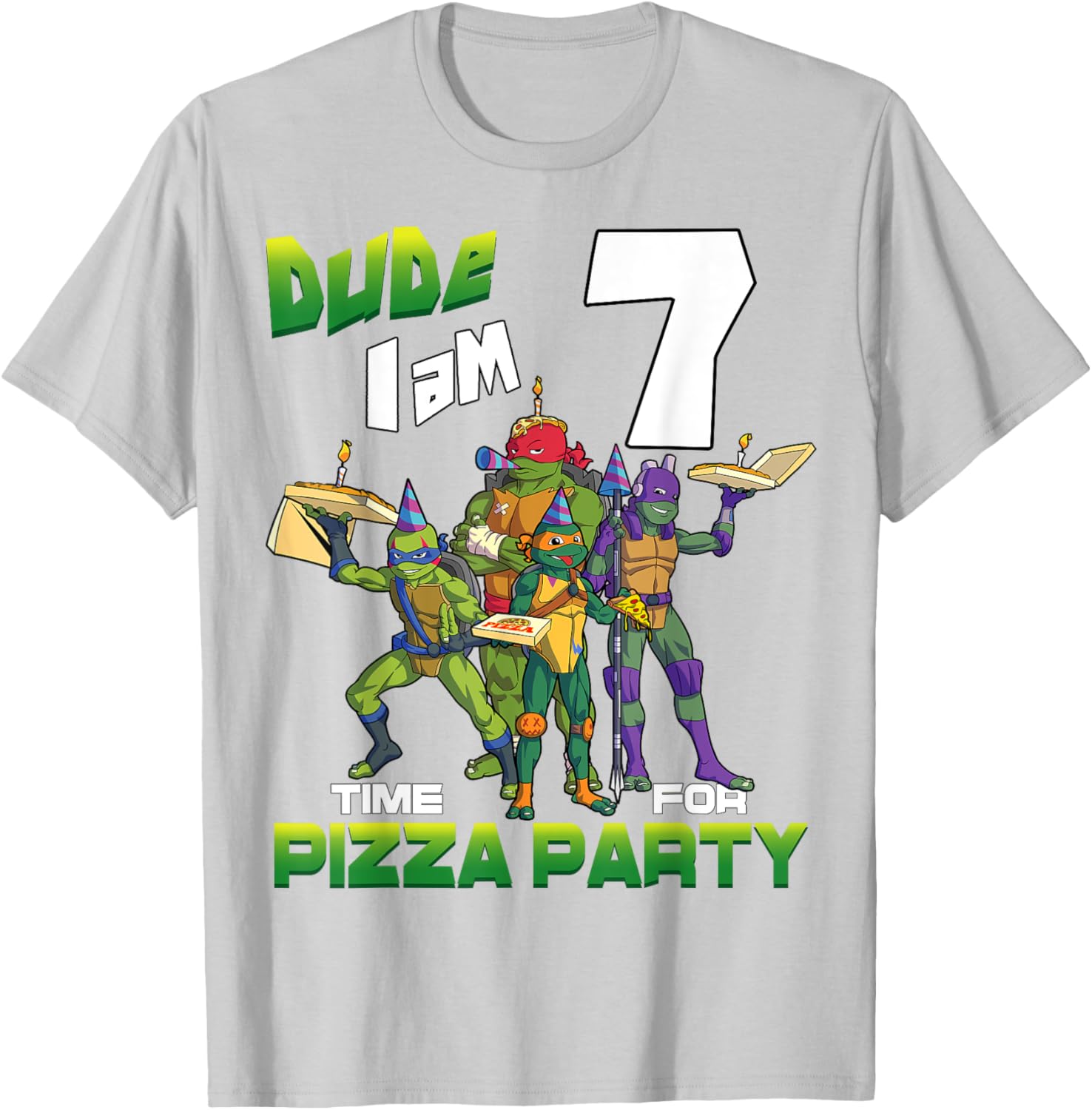 Mademark Teenage Mutant Ninja Turtles Pizza Party T-Shirt for 7 Year Olds - 19