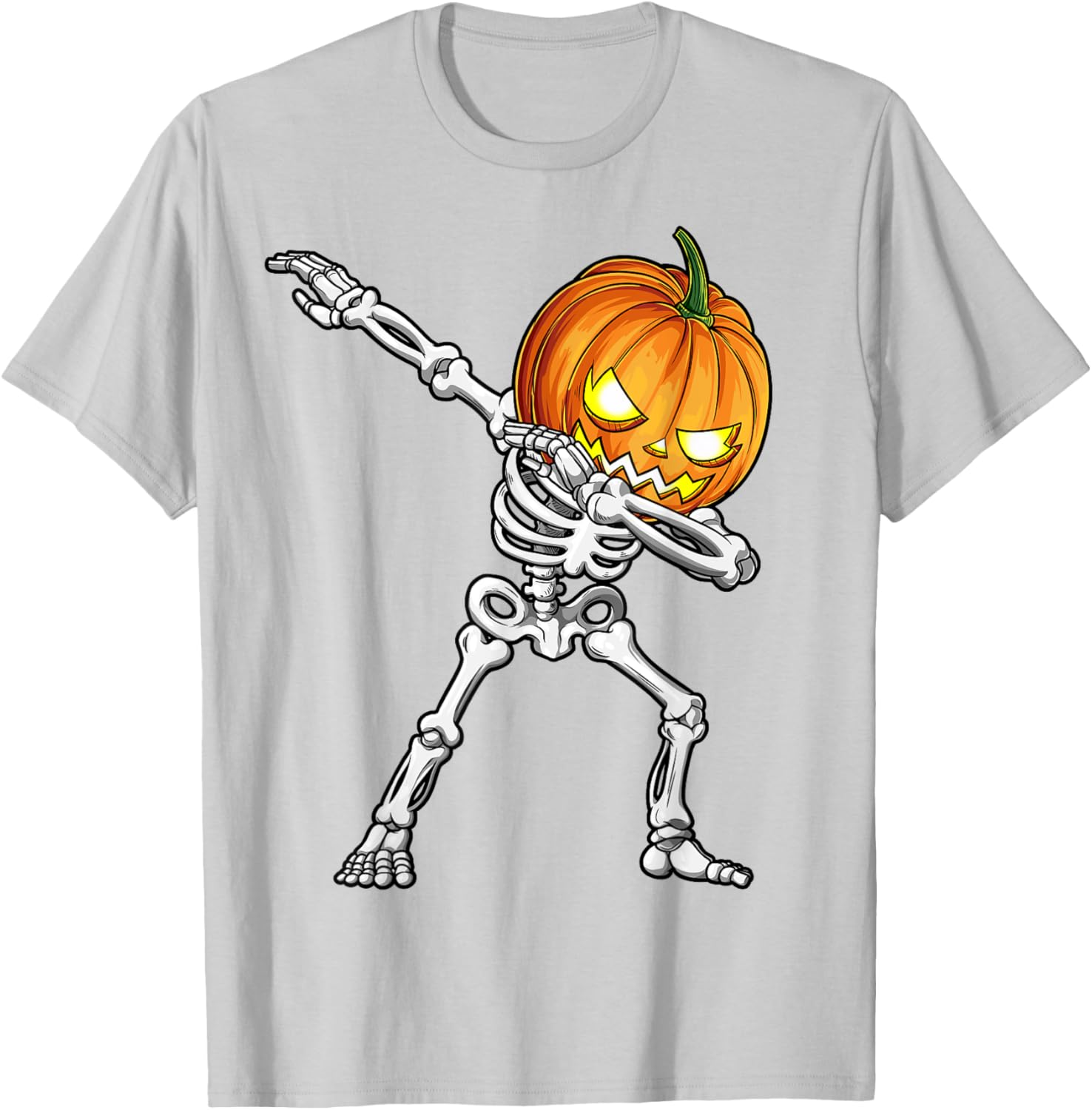 Halloween Boys Dabbing Skeleton Pumpkin Jack O Lantern T-Shirt - 2