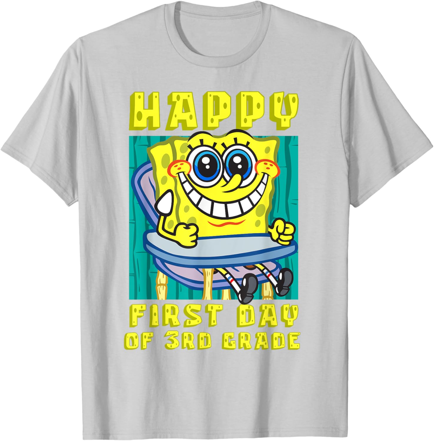 Mademark SpongeBob SquarePants Happy 3rd Grade T-Shirt for Kids - 6
