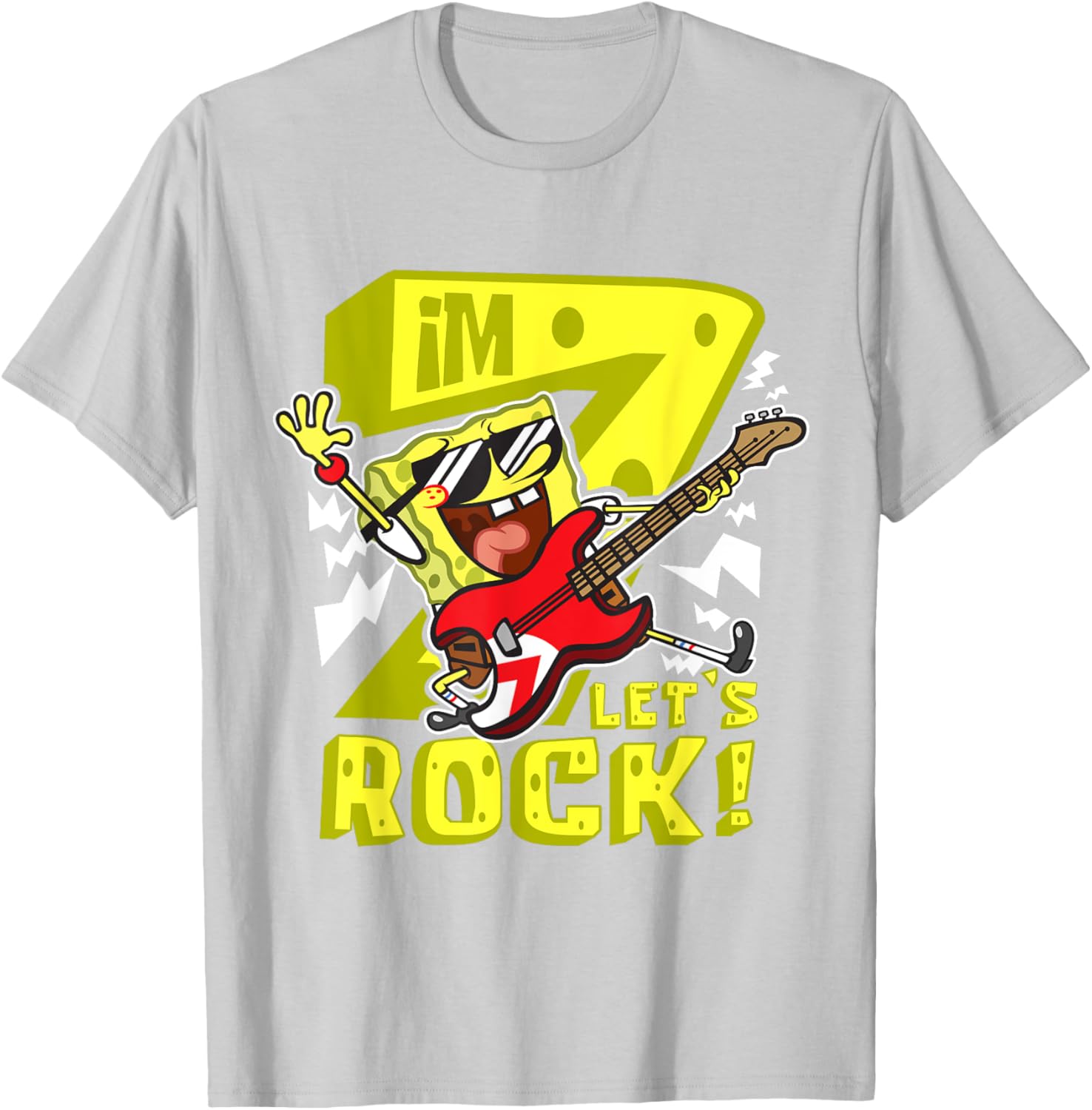 Mademark SpongeBob SquarePants 7th Birthday T-Shirt for Kids Fun Style - 12
