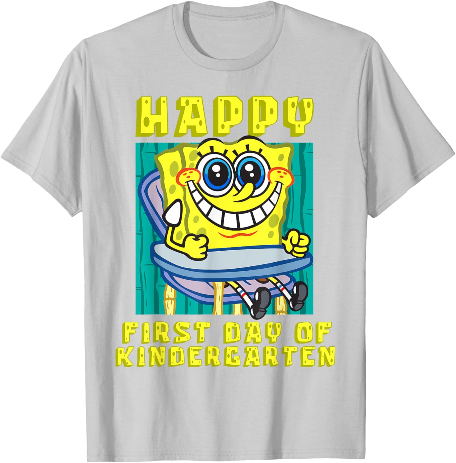 SpongeBob Happy First Day of Kindergarten T-Shirt for Boys and Girls - 9