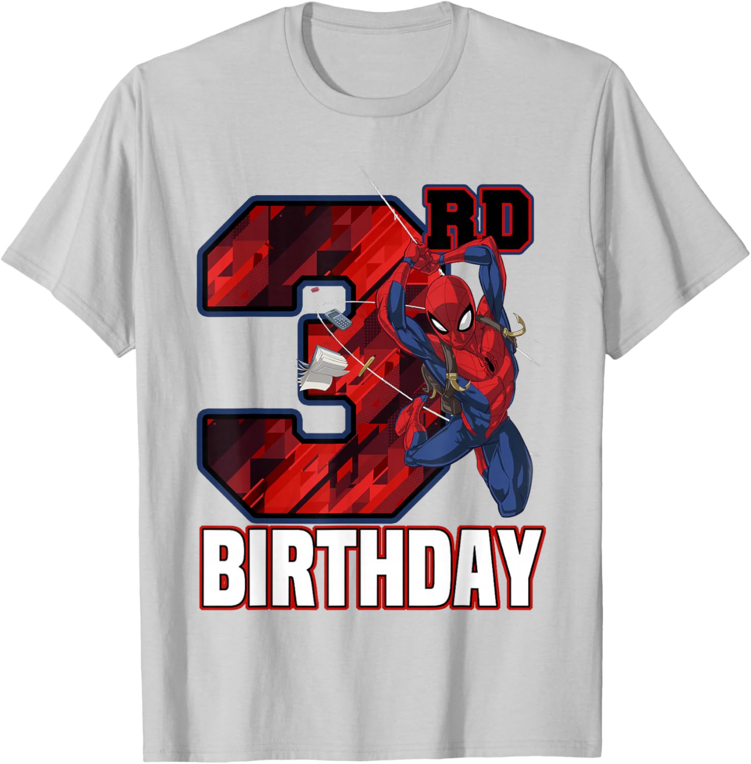 Spider-Man Web Swing 3rd Birthday T-Shirt for Kids Fun Party Wear - 4