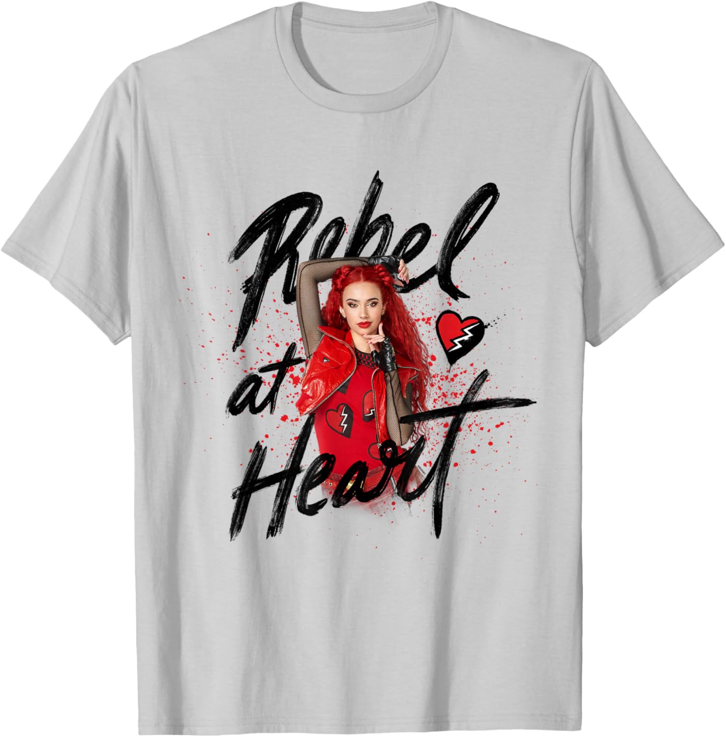 Disney Descendants 4 Red Rebel Heart T-Shirt for Kids and Fans - 5