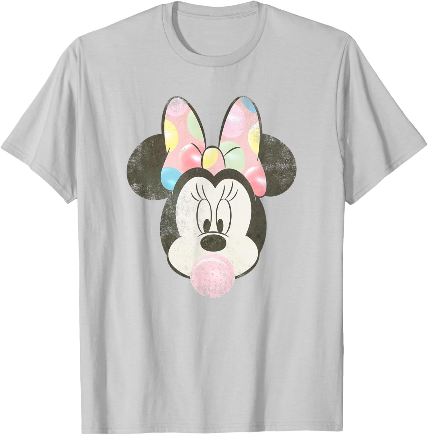 Disney Minnie Mouse Retro Big Face Bubblegum T-Shirt for Fun Fashion - 5