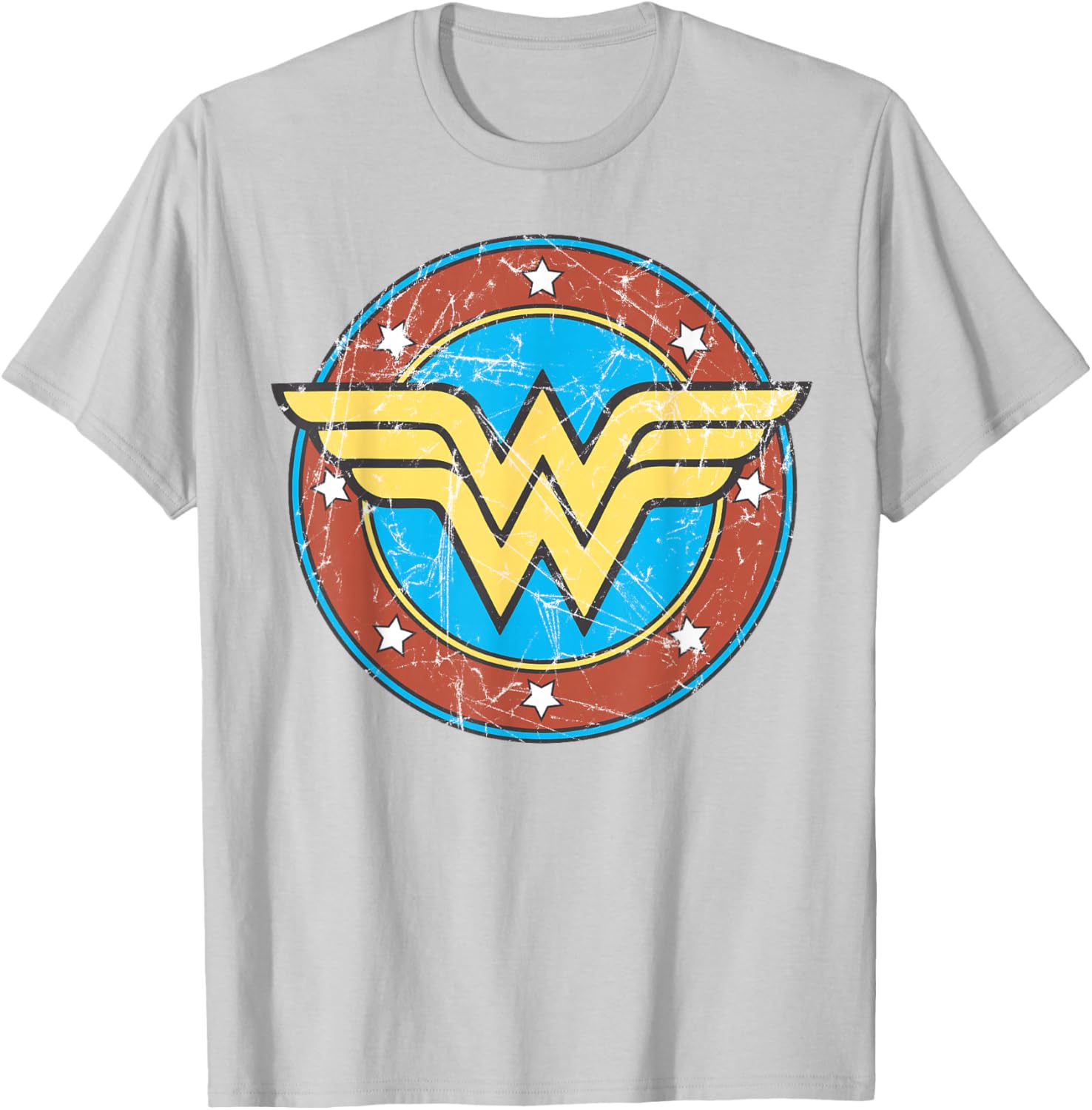 DC Wonder Woman Distressed Logo Circle T-Shirt for Superhero Fans - 2