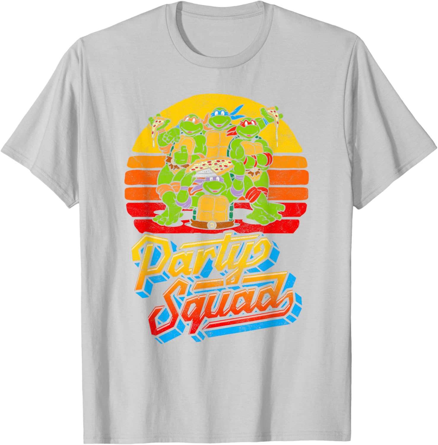 Mademark TMNT Vintage 80s Pizza Friends Distressed T-Shirt for Fans - 5