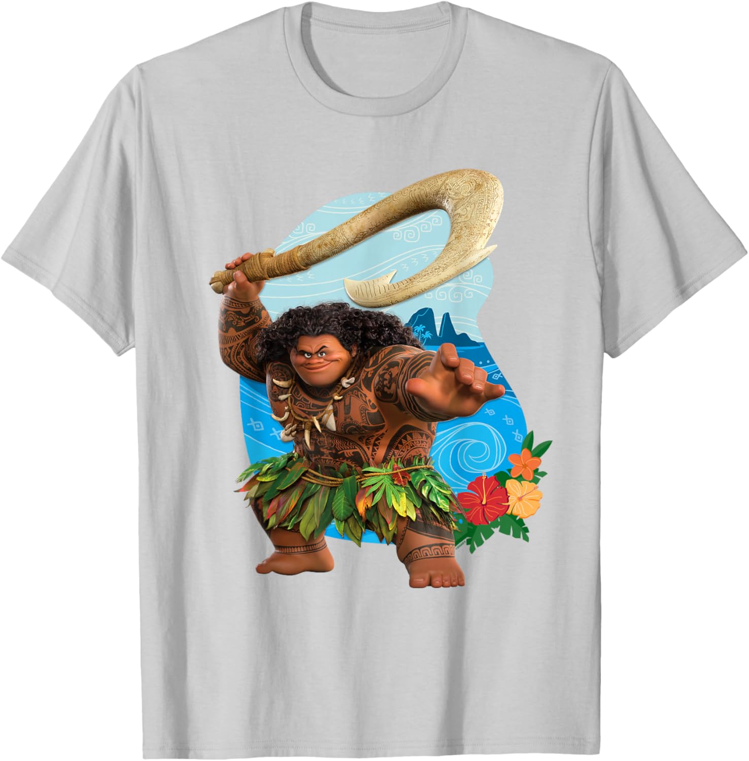 Disney Moana 2 Maui Tropical Island Adventure T-Shirt with Fish Hook - 10