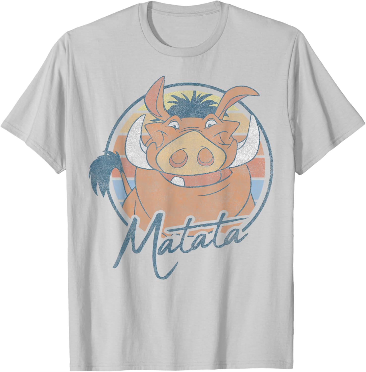 Disney The Lion King Pumbaa Matata Text Portrait T-Shirt for Kids and Adults - 4