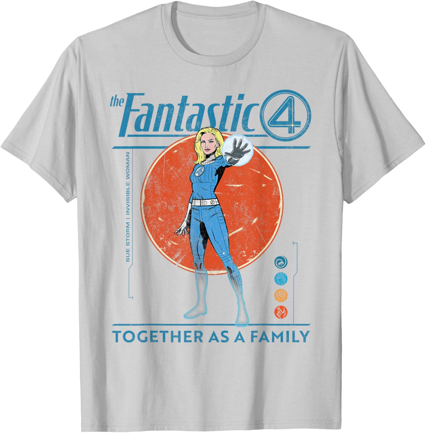 Marvel Fantastic Four Retro T-Shirt Featuring The Invisible Woman Design - 3