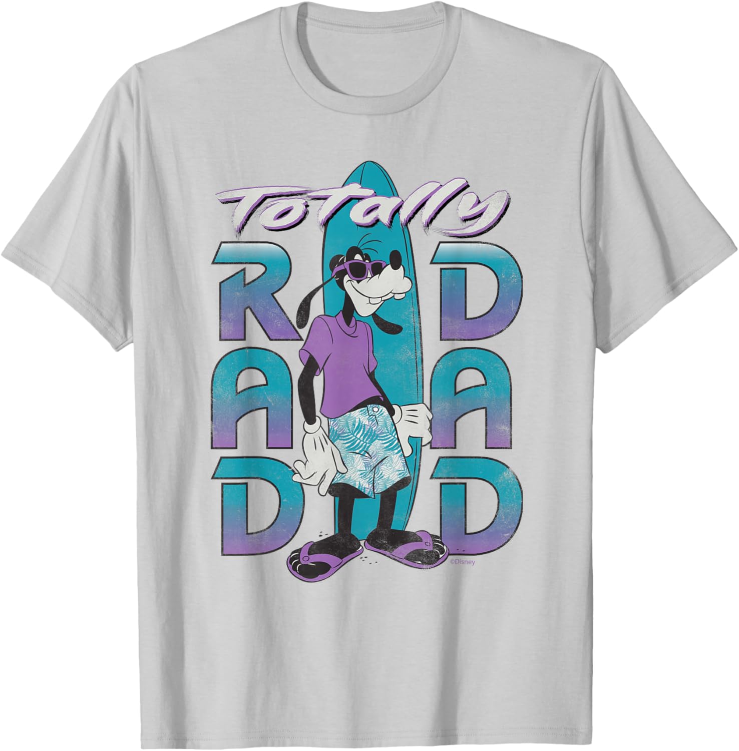 Disney Goofy Totally Rad Dad Surfing Distressed T-Shirt for Father's Day - 21