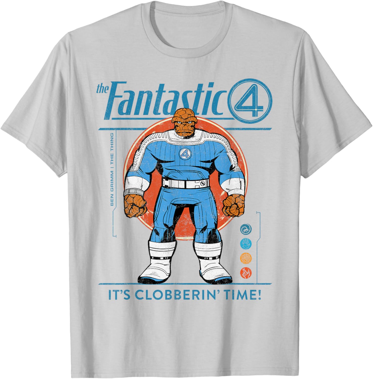 Marvel Fantastic Four The Thing Retro T-Shirt for Fans of Classic Comics - 5