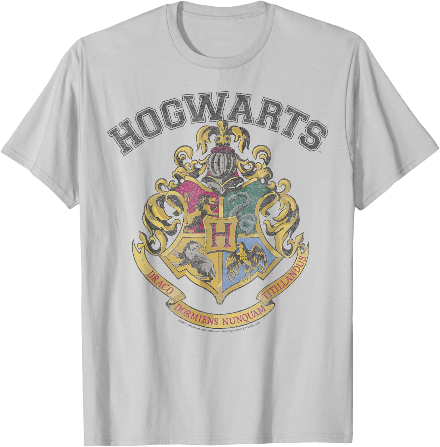 Harry Potter Hogwarts Vintage Crest Short Sleeve T-Shirt for Fans - 4