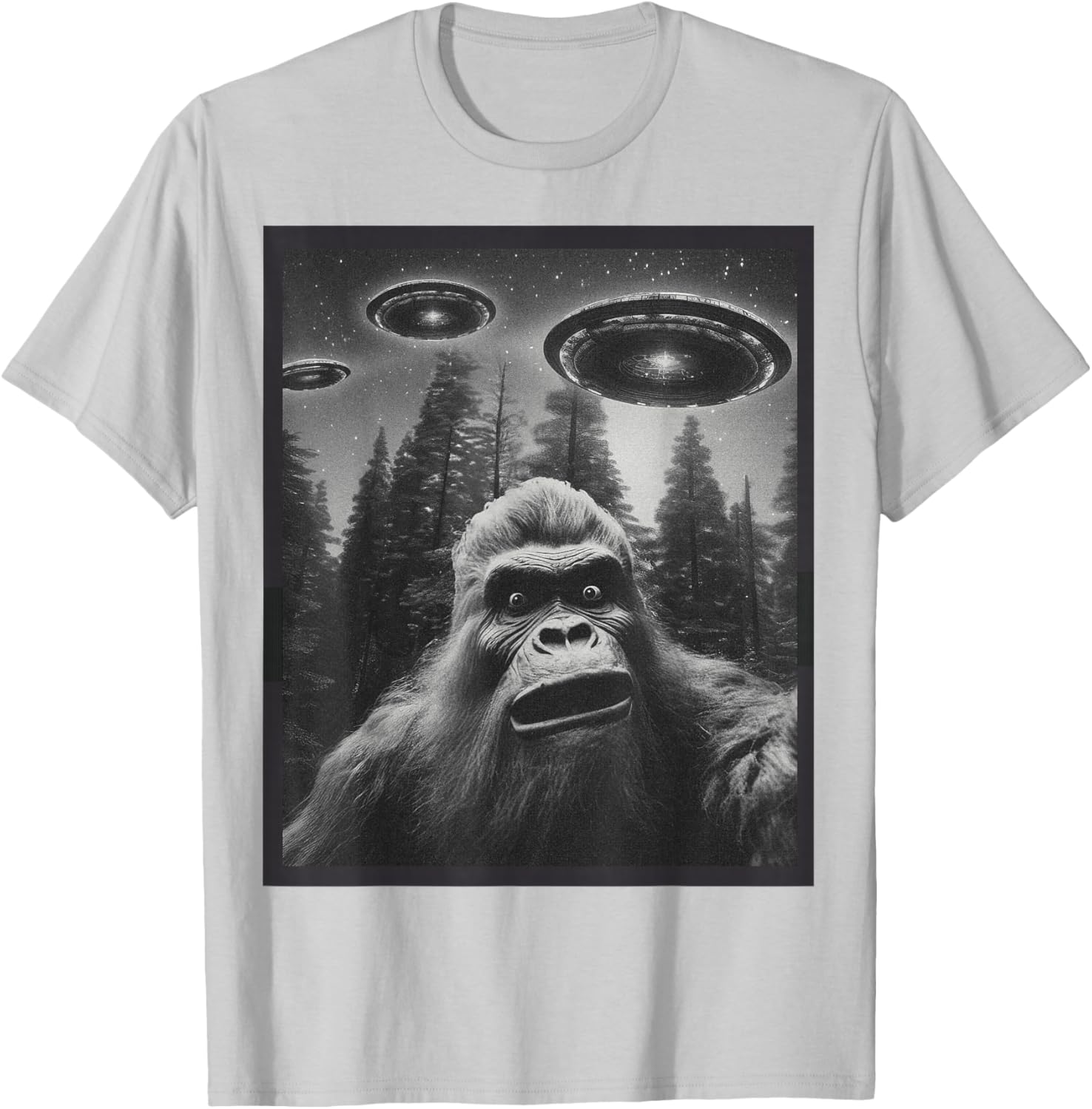 Funny Bigfoot Alien Cat Graphic Tee for Men and Women - Unique T-Shirt - 9