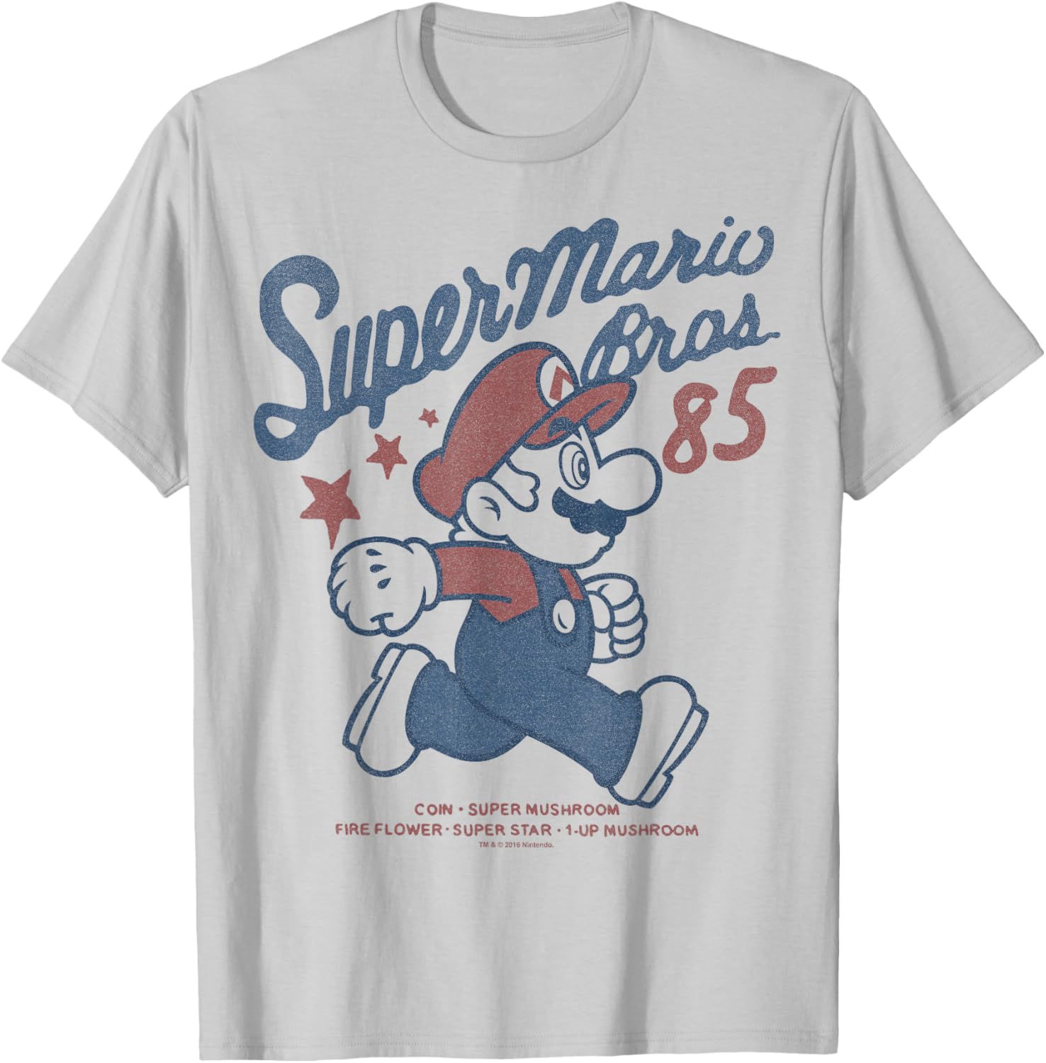 Vintage Nintendo Super Mario Brothers 85 Stars T-Shirt for Gaming Fans - 1