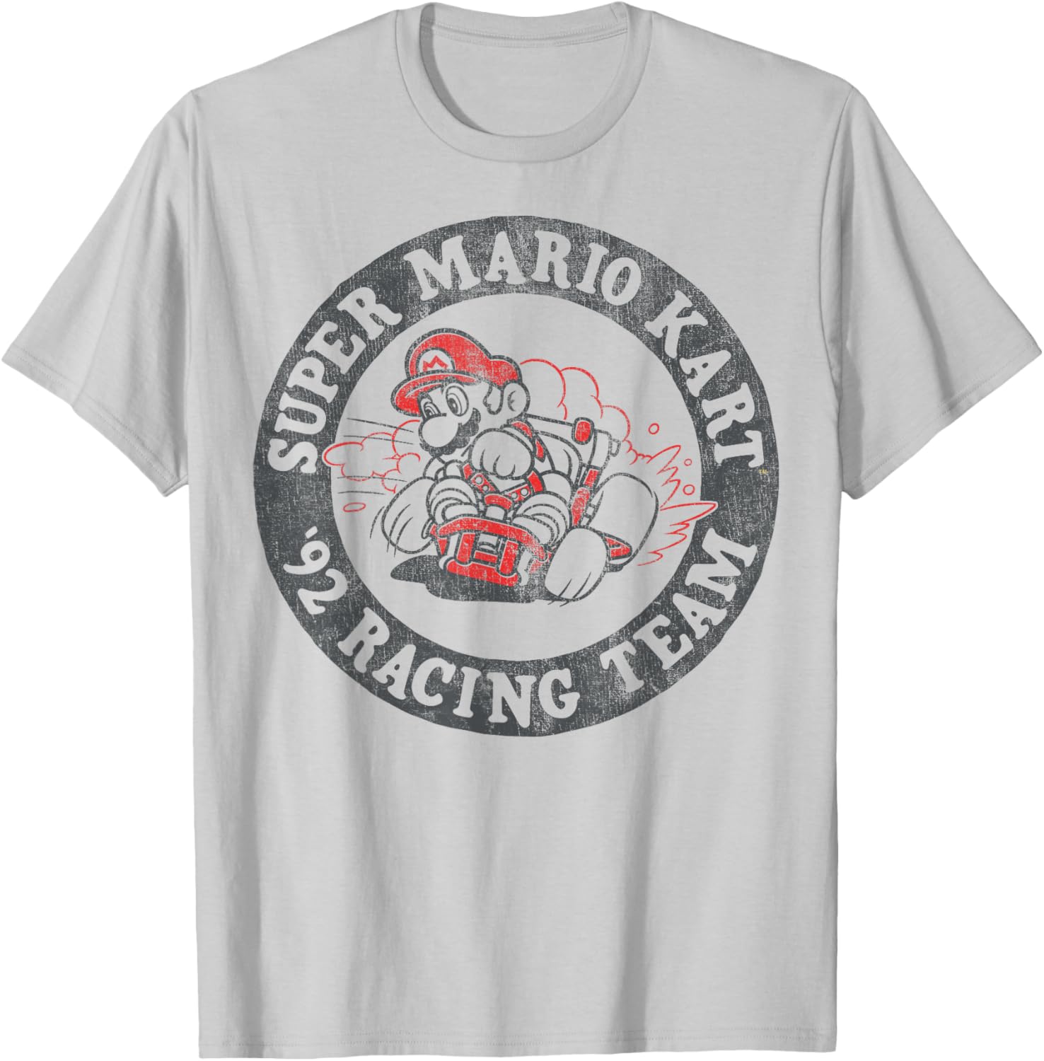 Super Mario Kart 92 Racing Team Distressed Logo T-Shirt for Fans - 6
