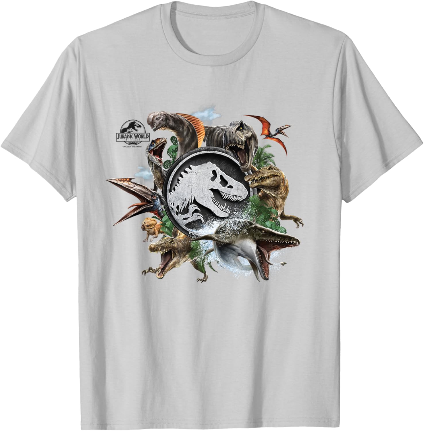 Jurassic World Rebirth Circle Logo Dinosaur T-Shirt for Fans and Collectors - 8