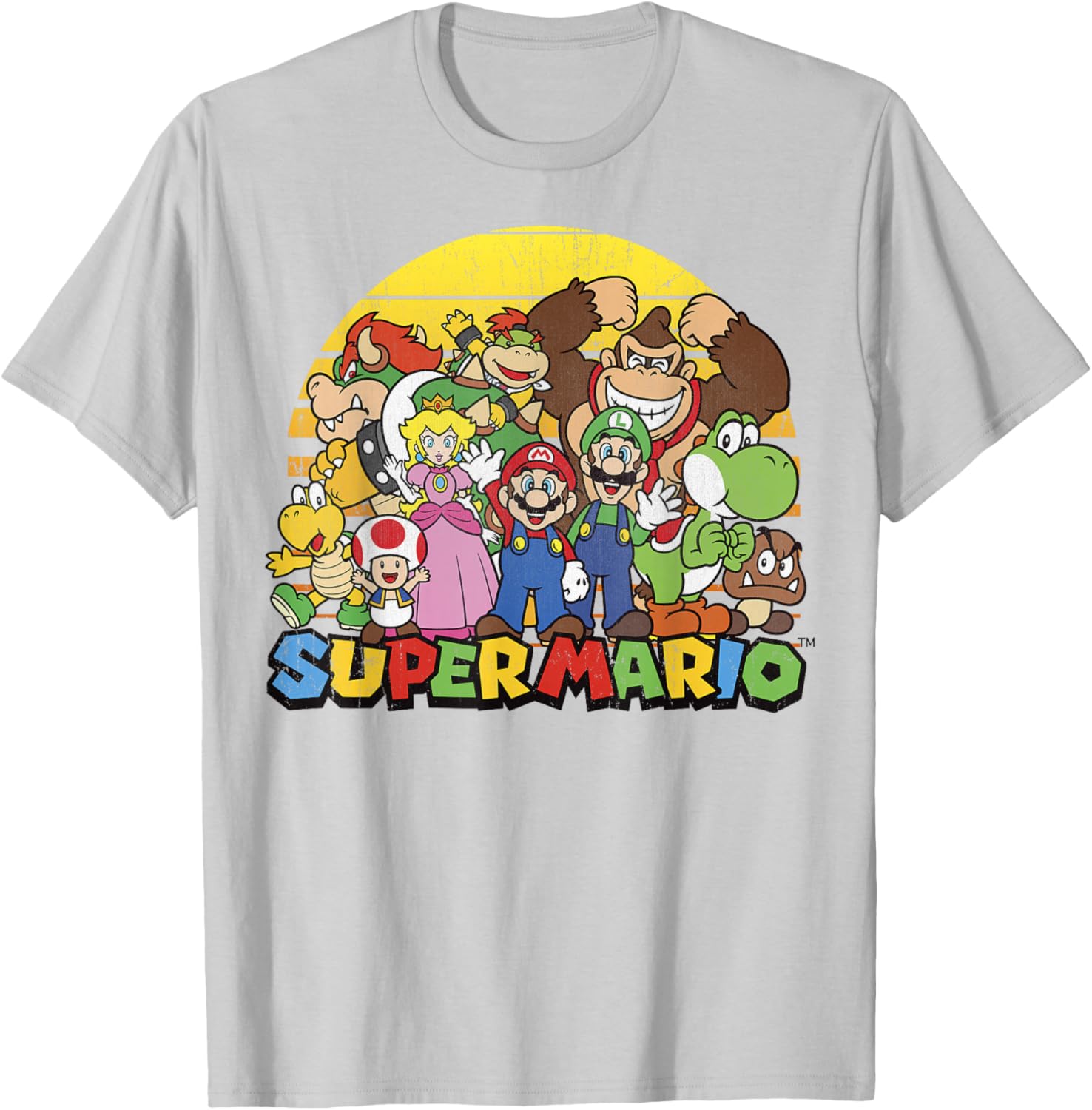 Vintage Nintendo Super Mario Group Portrait T-Shirt for Fans - 16
