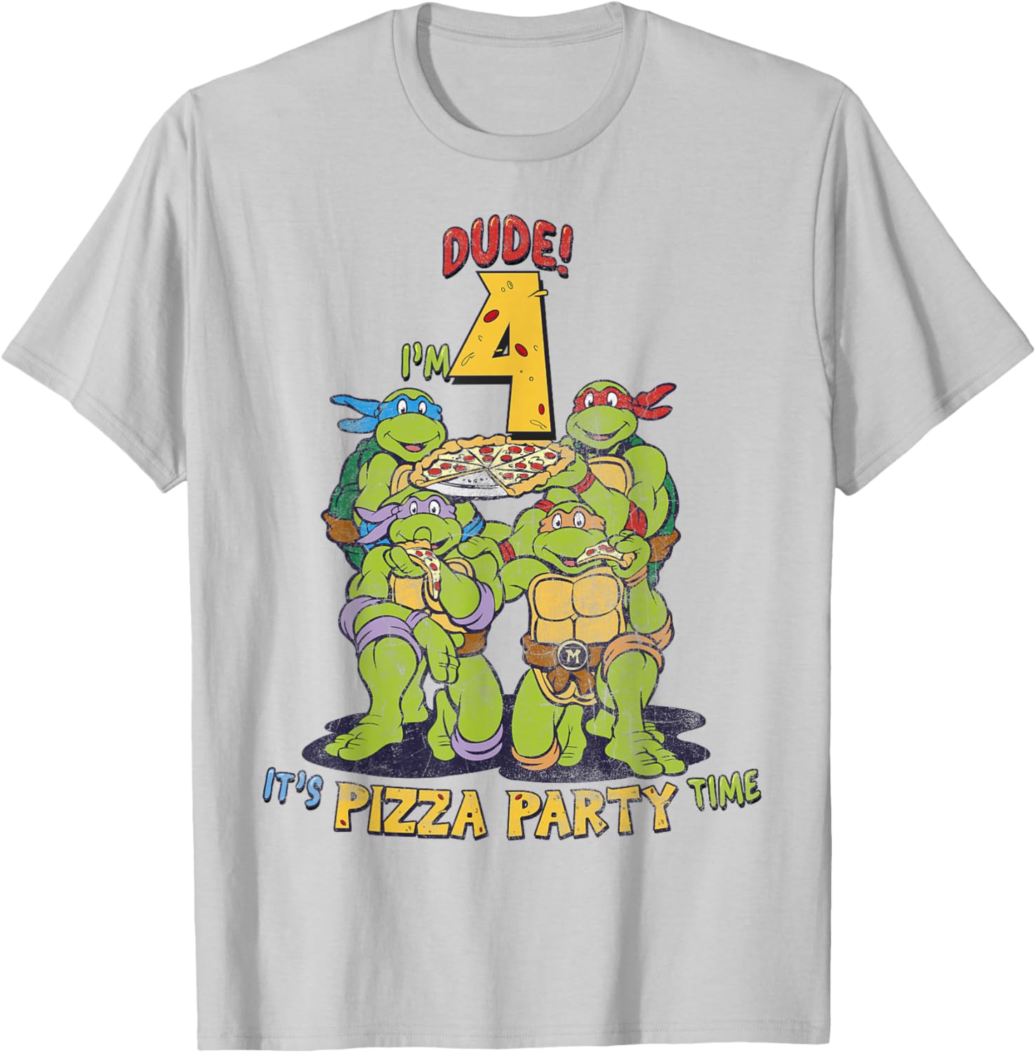 Teenage Mutant Ninja Turtles Pizza Party T-Shirt for Kids Age 4 - 9