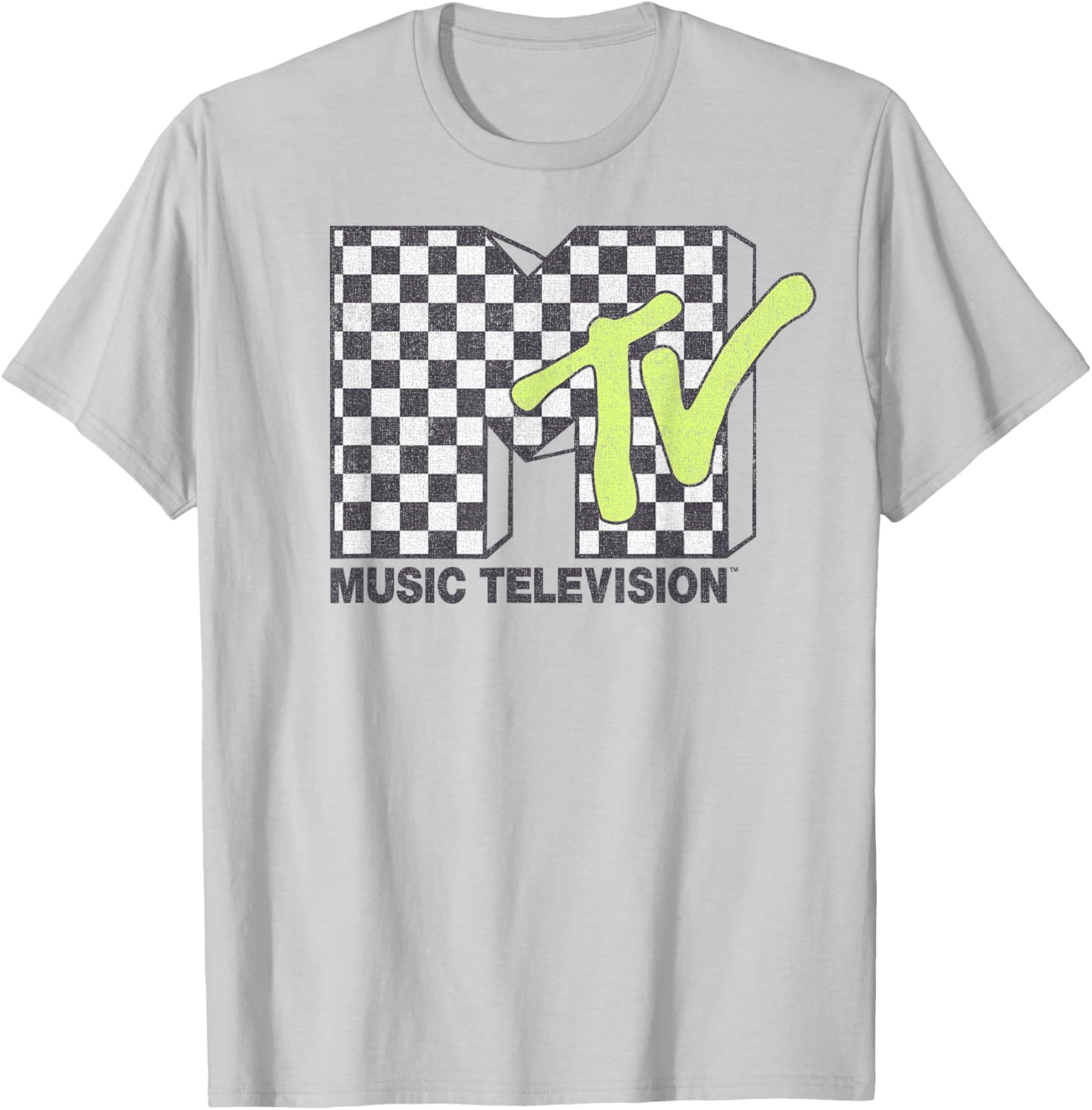 MTV Checkerboard Logo Fill T-Shirt for Trendy Music Lovers - 5