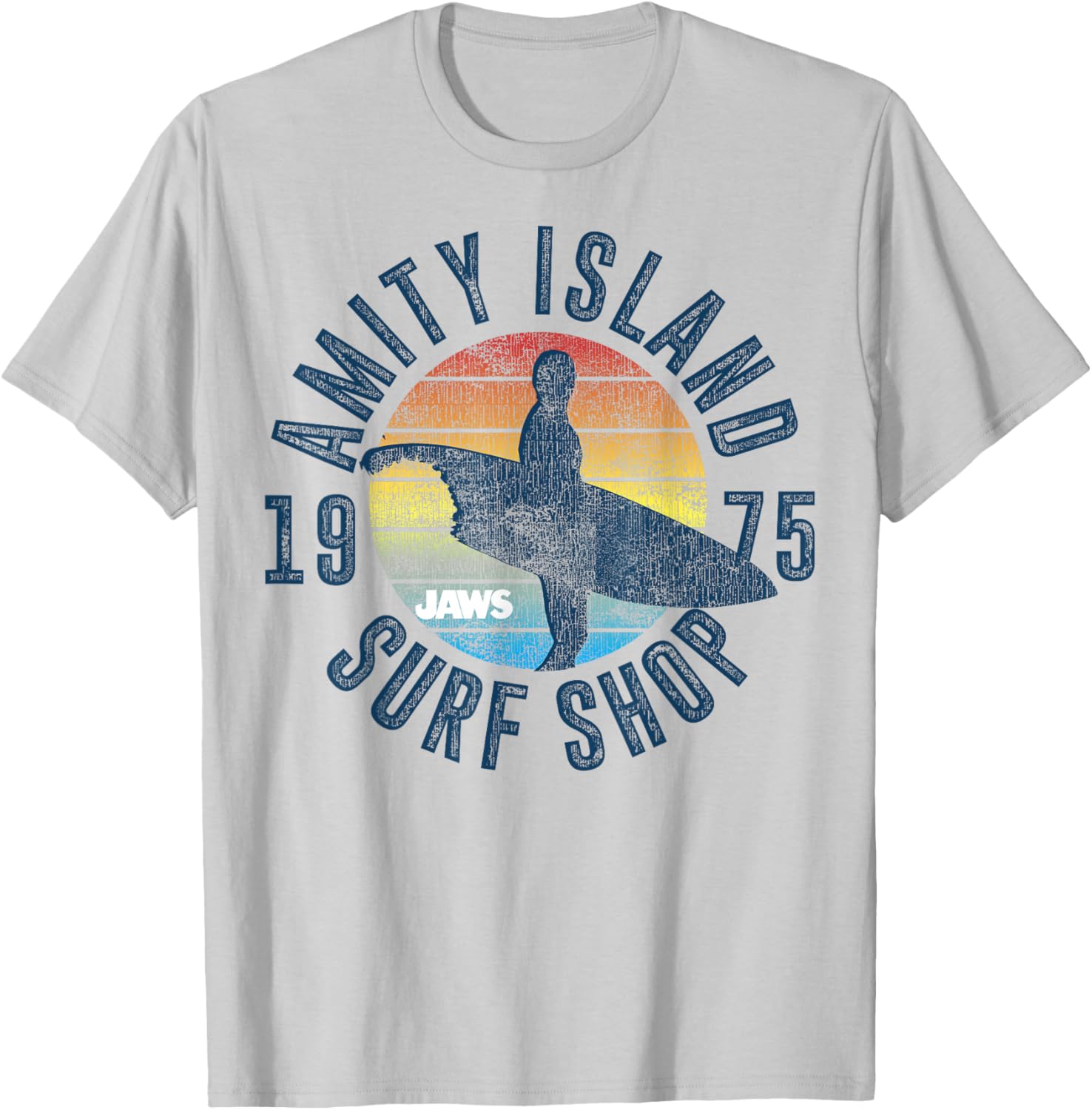 Jaws Amity Island Surfboard T-Shirt for Fans of Classic Movies - 8
