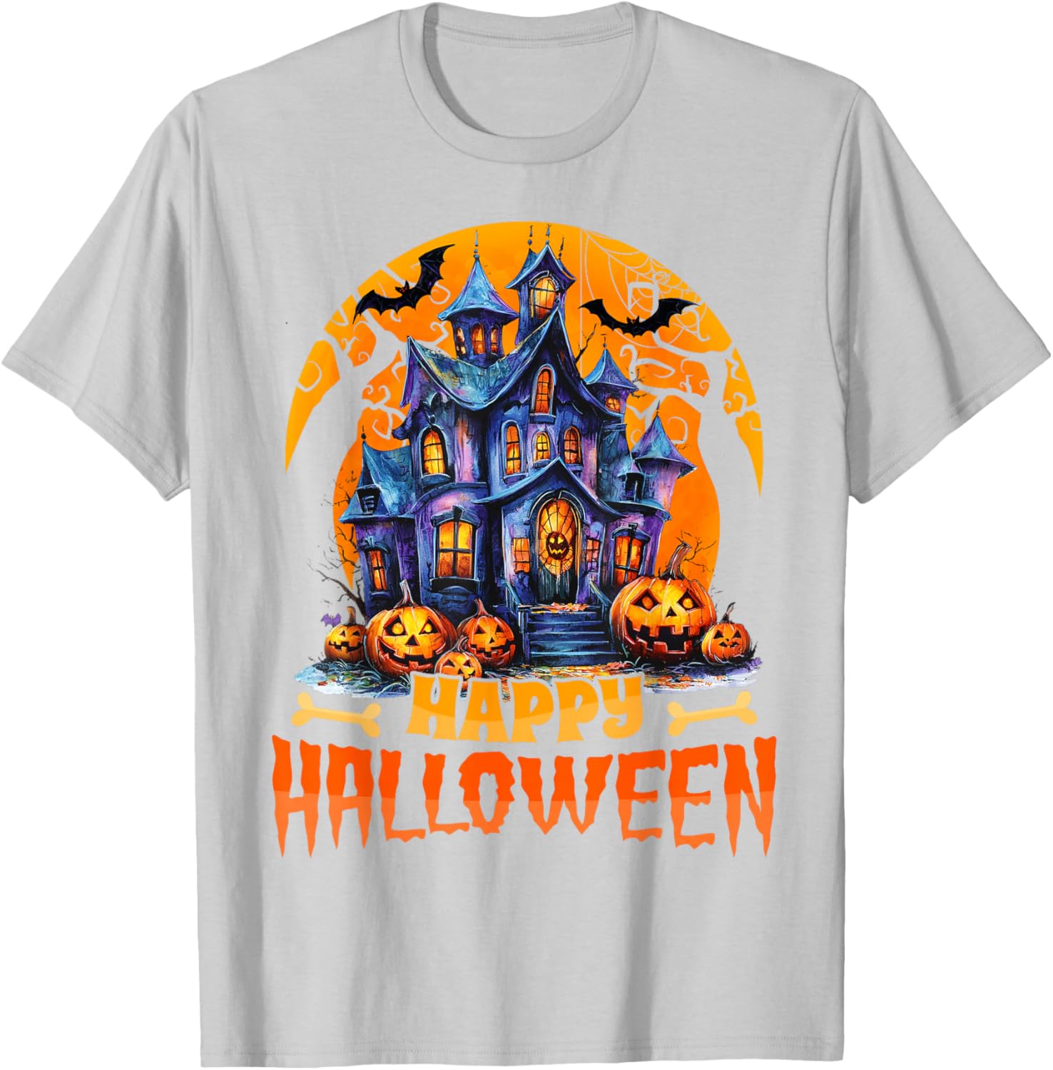 Happy Halloween Haunted House T-Shirt for Men and Women Costume Fun - 14