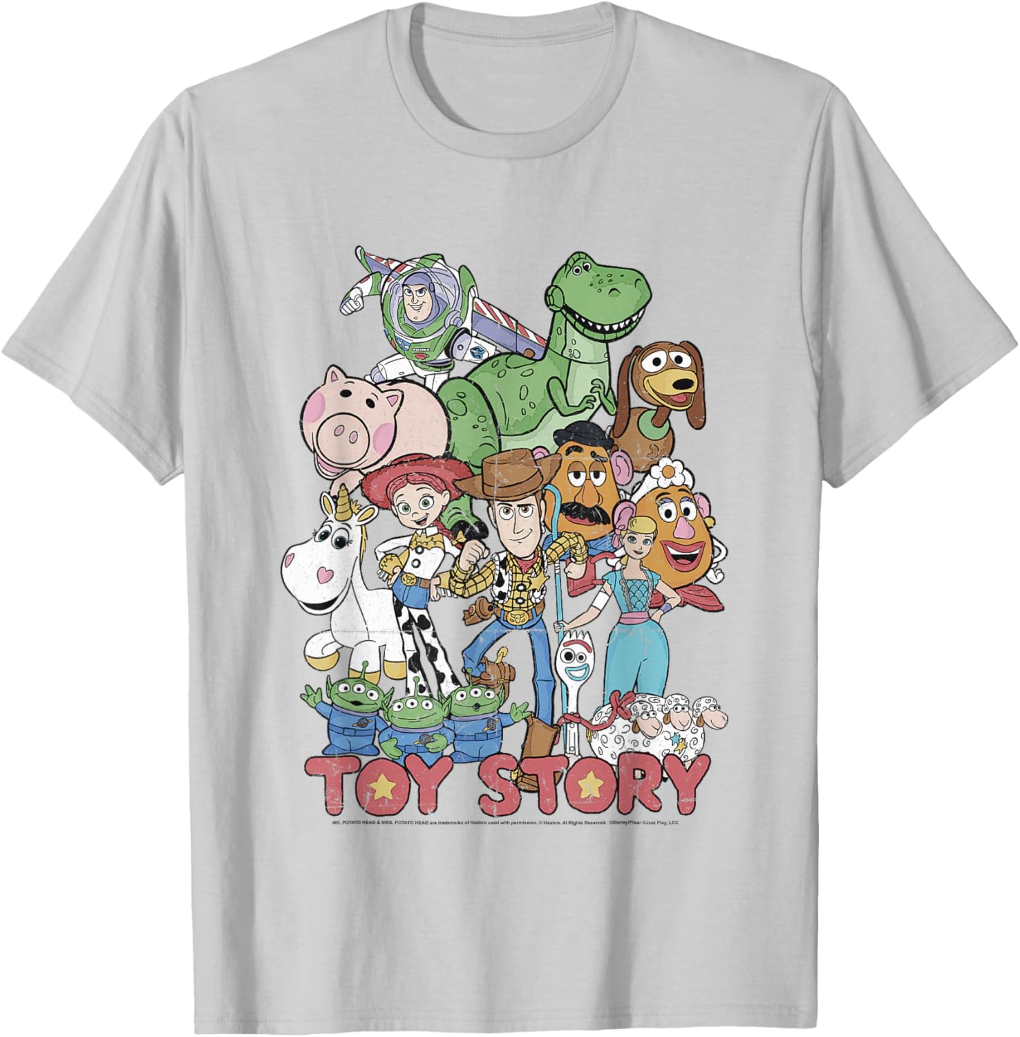 Disney Pixar Toy Story All Stars Distressed Graphic T-Shirt for Fans - 9