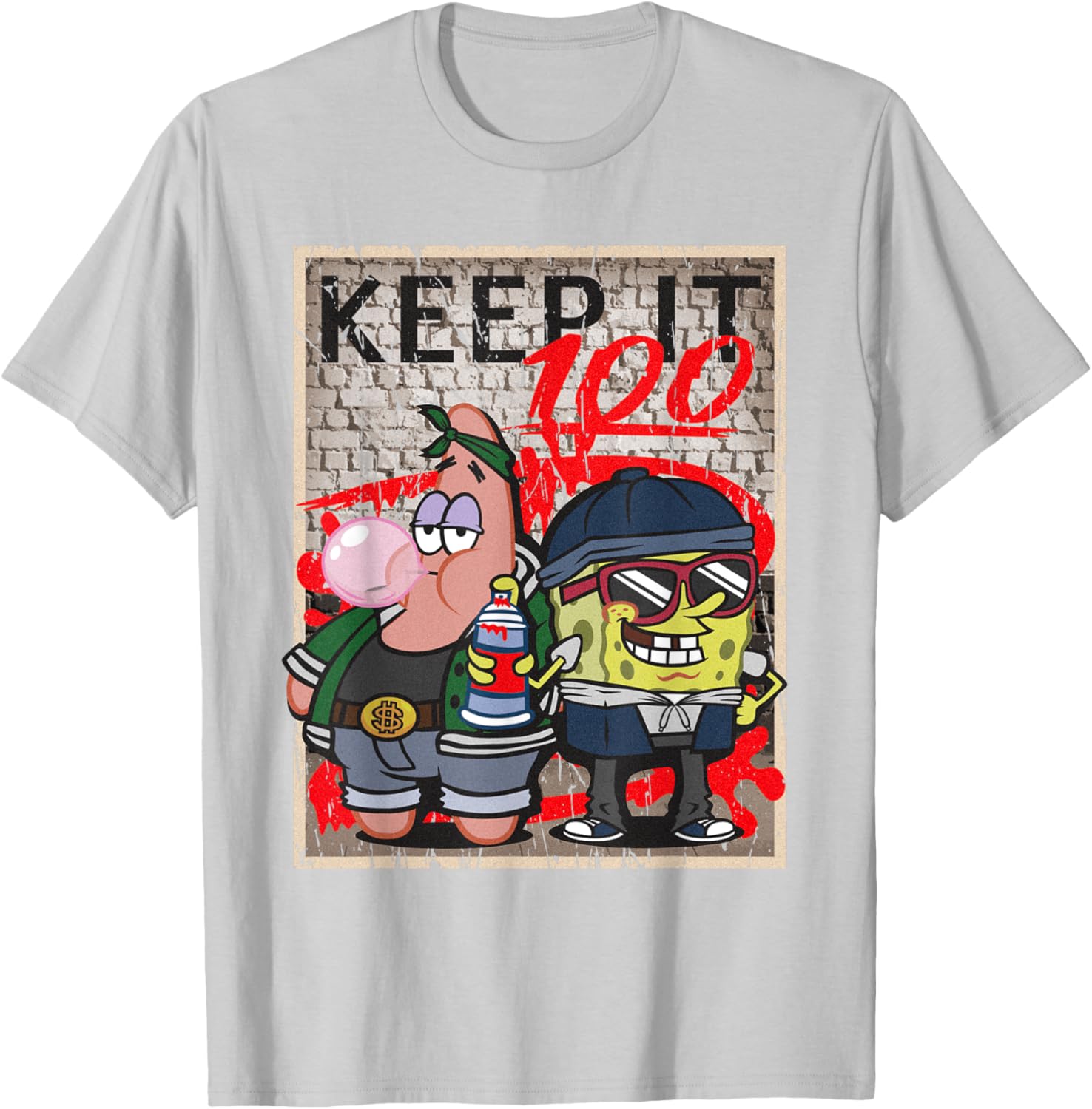 Mademark x SpongeBob SquarePants Hip Hop Graffiti T-Shirt for Fans - 16