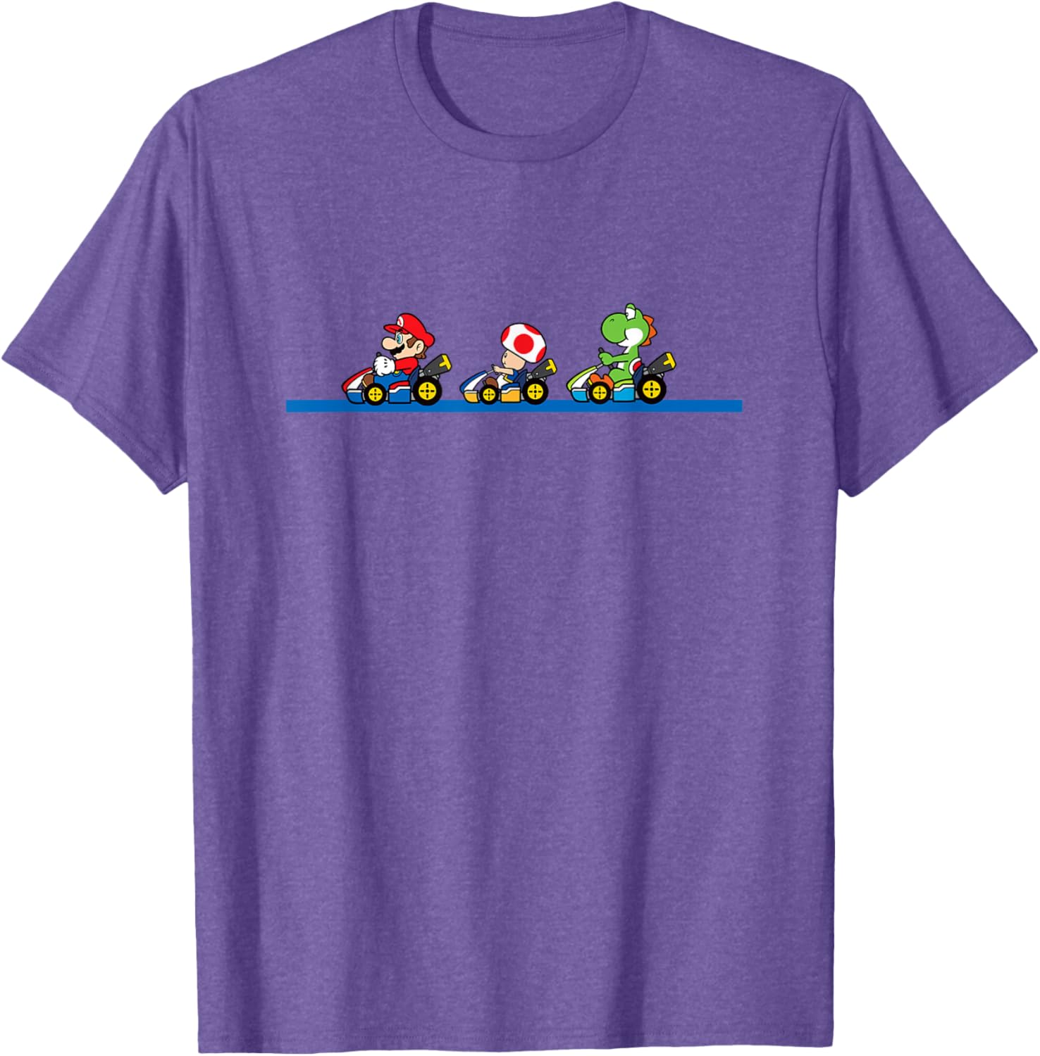 Vintage Mario Kart T-Shirt featuring Yoshi, Toad, and Mario Racing Fun - 9