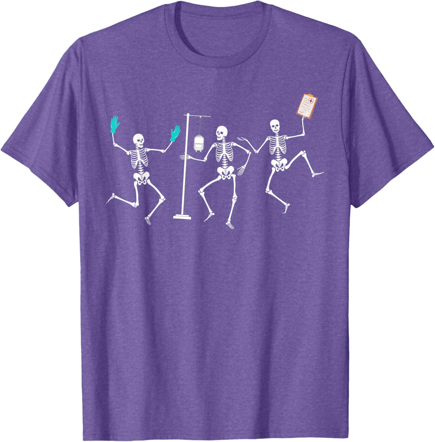 Funny Nurse Skeleton Halloween T-Shirt for Healthcare Workers - 1