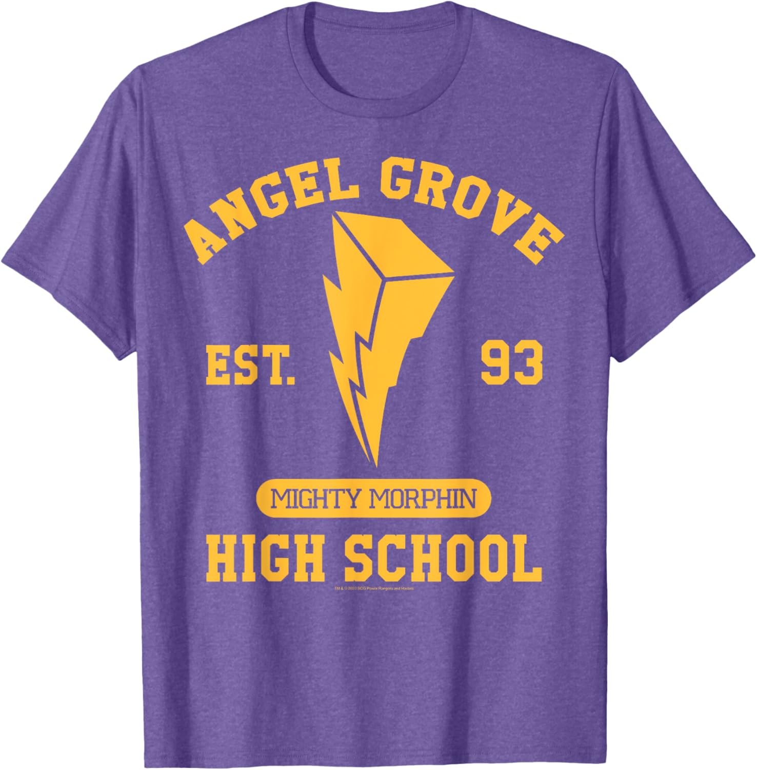 Power Rangers Angel Grove High School Gold T-Shirt - Fun Collegiate Apparel - 7