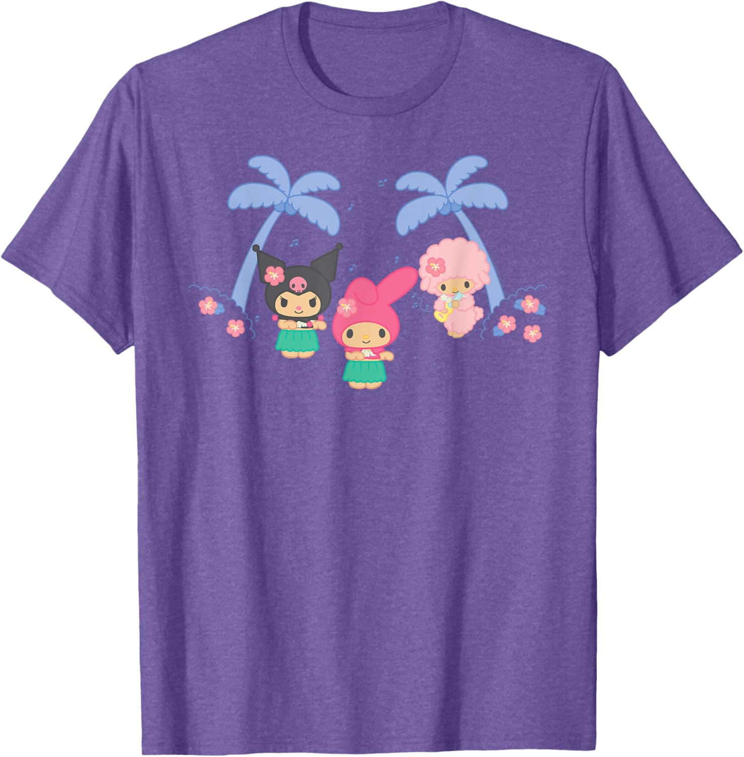 My Melody and Kuromi Tropical Hula T-Shirt for Fun Summer Style - 15