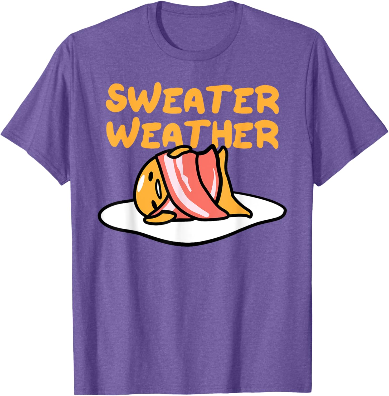 Cozy Gudetama Sweater Weather Bacon Blanket T-Shirt for Comfort Lovers - 13