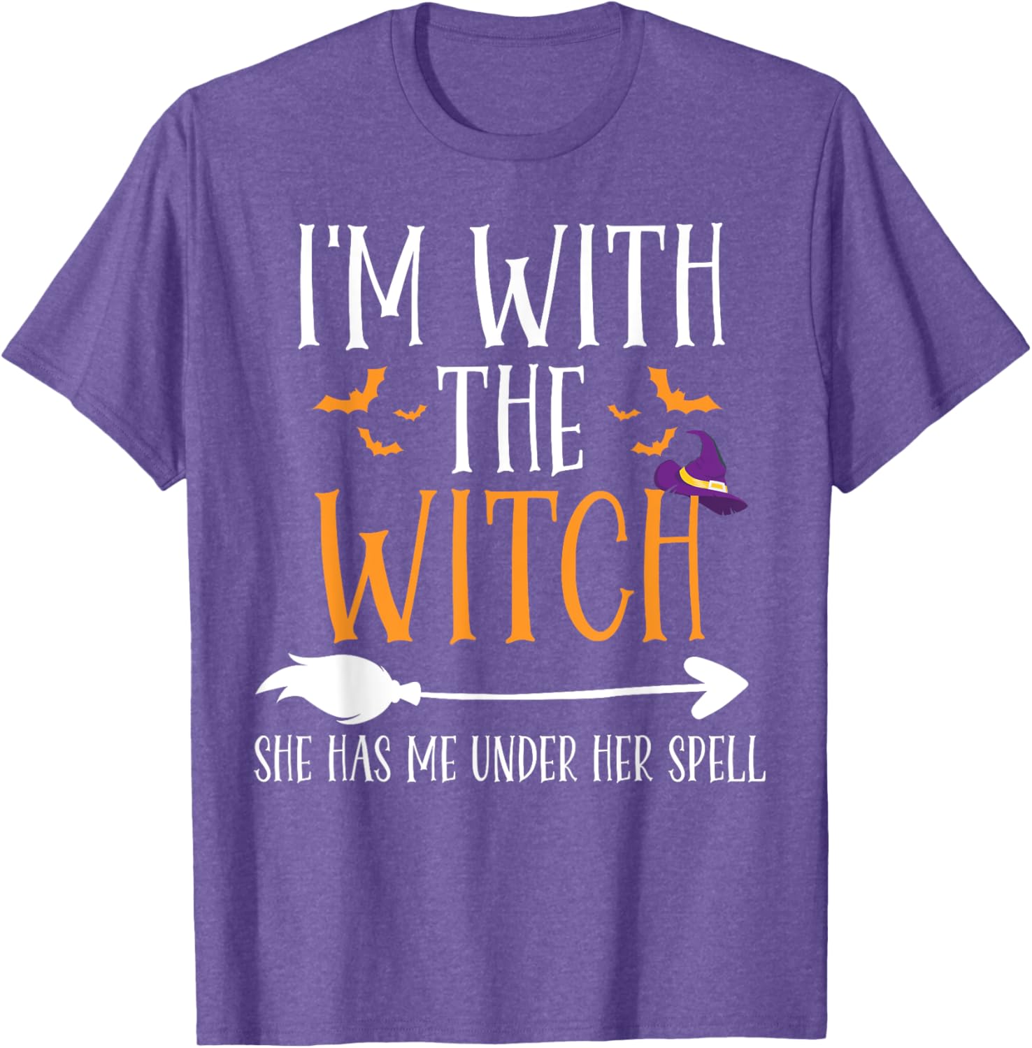 Funny I'm With The Witch Halloween Couples Costume T-Shirt for Fun Lovers - 6