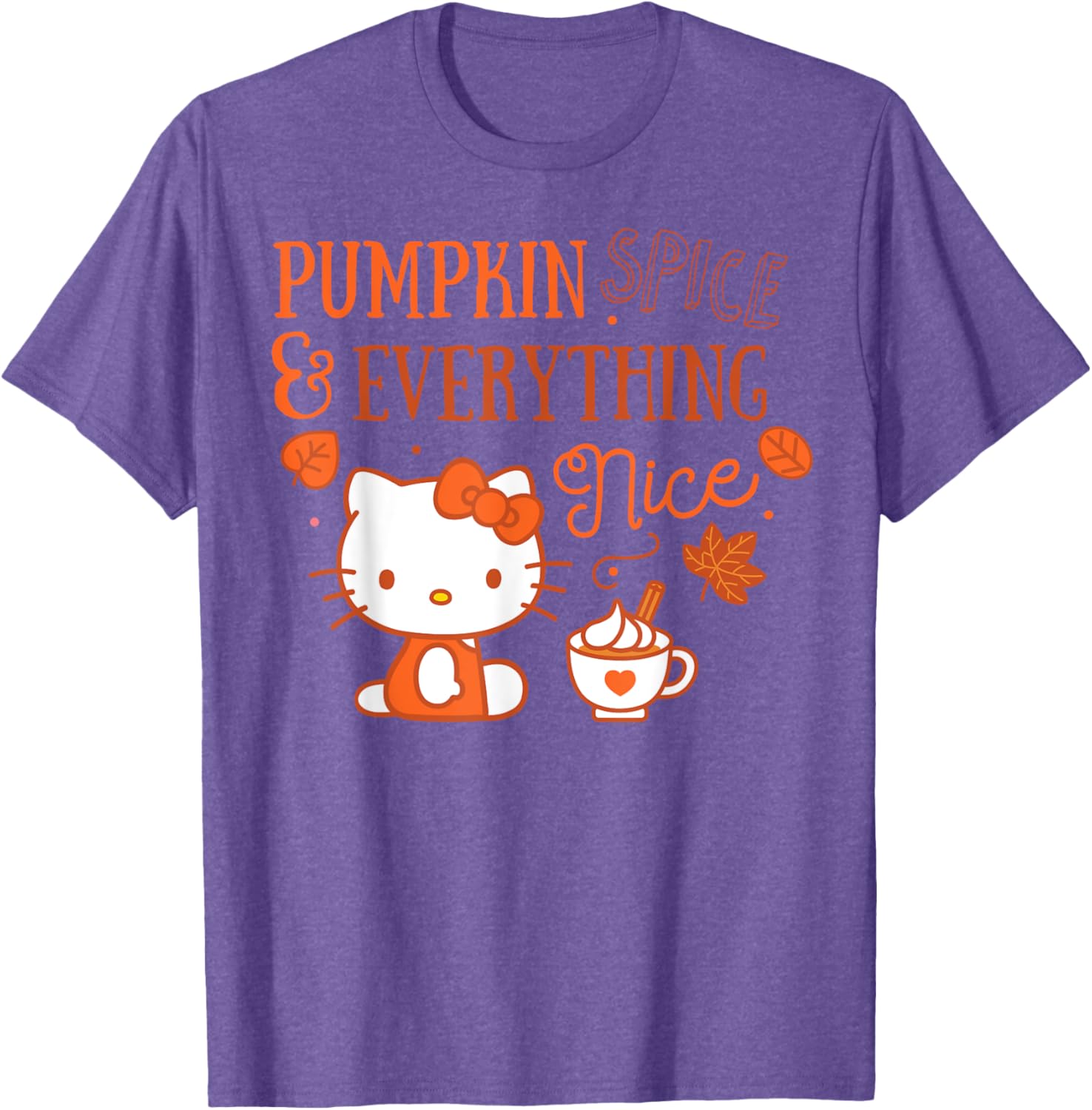 Cute Hello Kitty Pumpkin Spice T-Shirt Perfect for Fall Fashion - 14