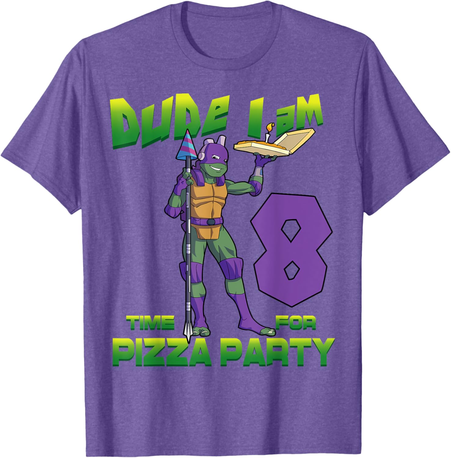 Mademark Teenage Mutant Ninja Turtles Donnie Pizza Birthday T-Shirt - 5