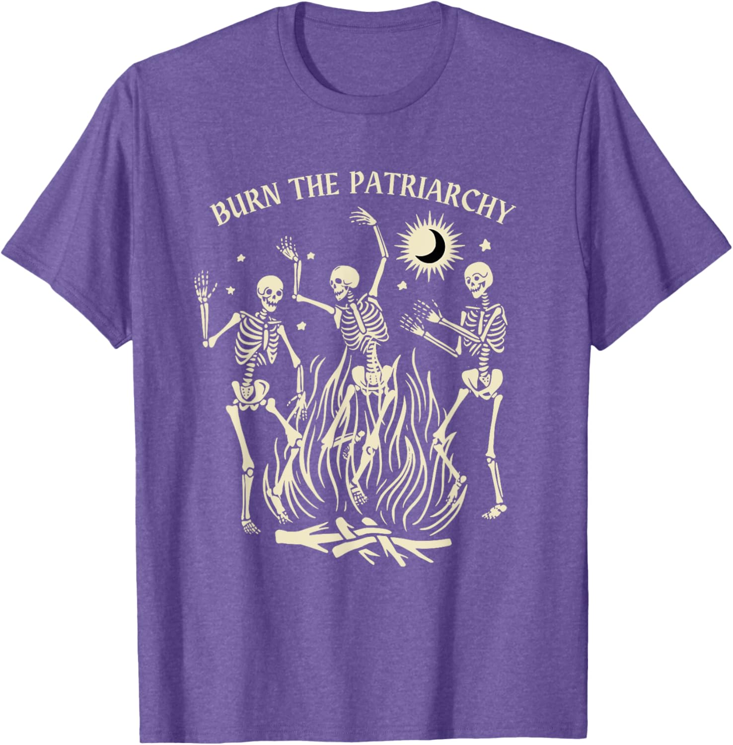 Funny Feminist Halloween T-Shirt Burn The Patriarchy Black Tee for Women - 5
