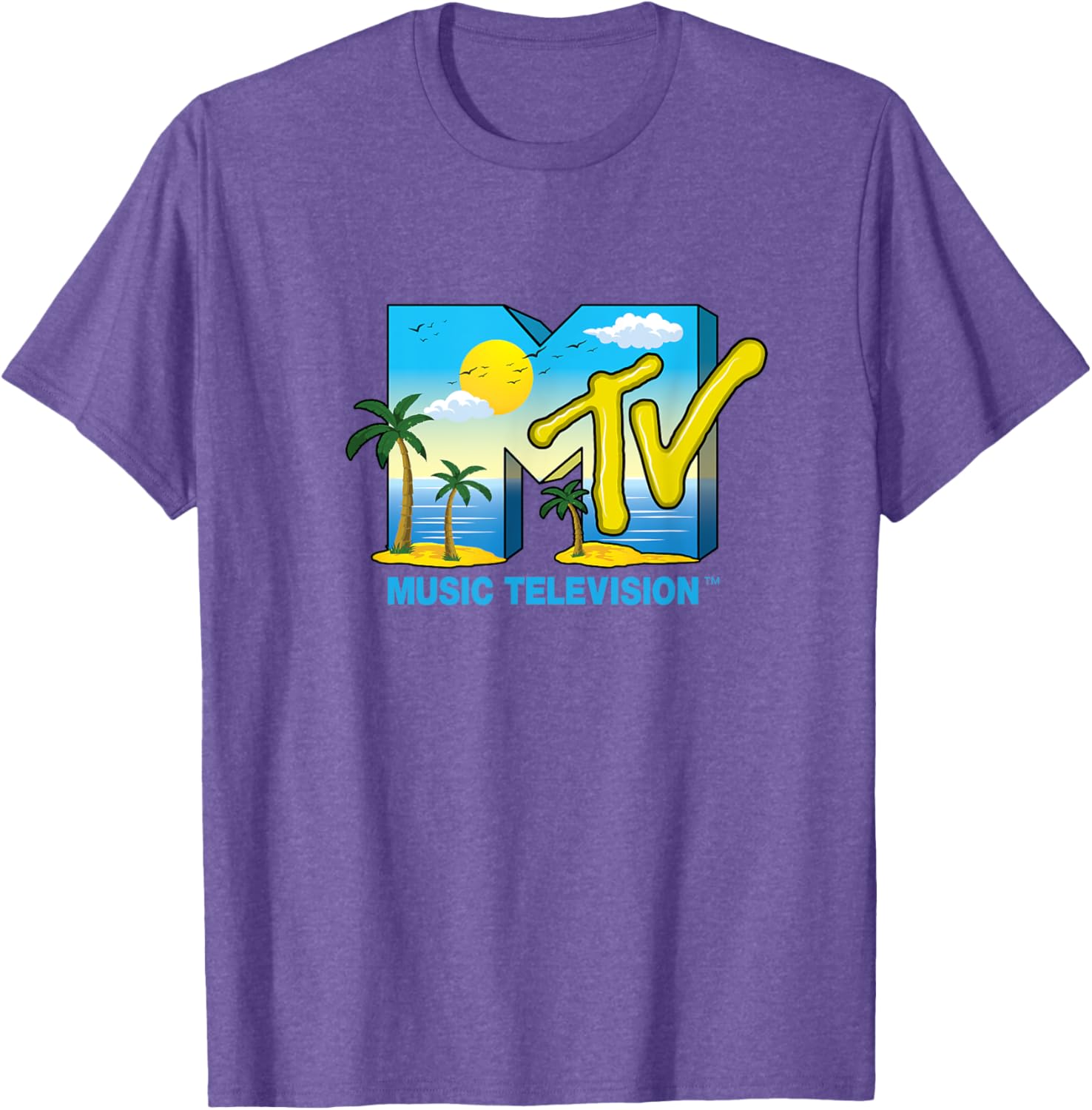 Mademark x MTV Official Logo T-Shirt with Palm Trees and Beach Vibes - 23